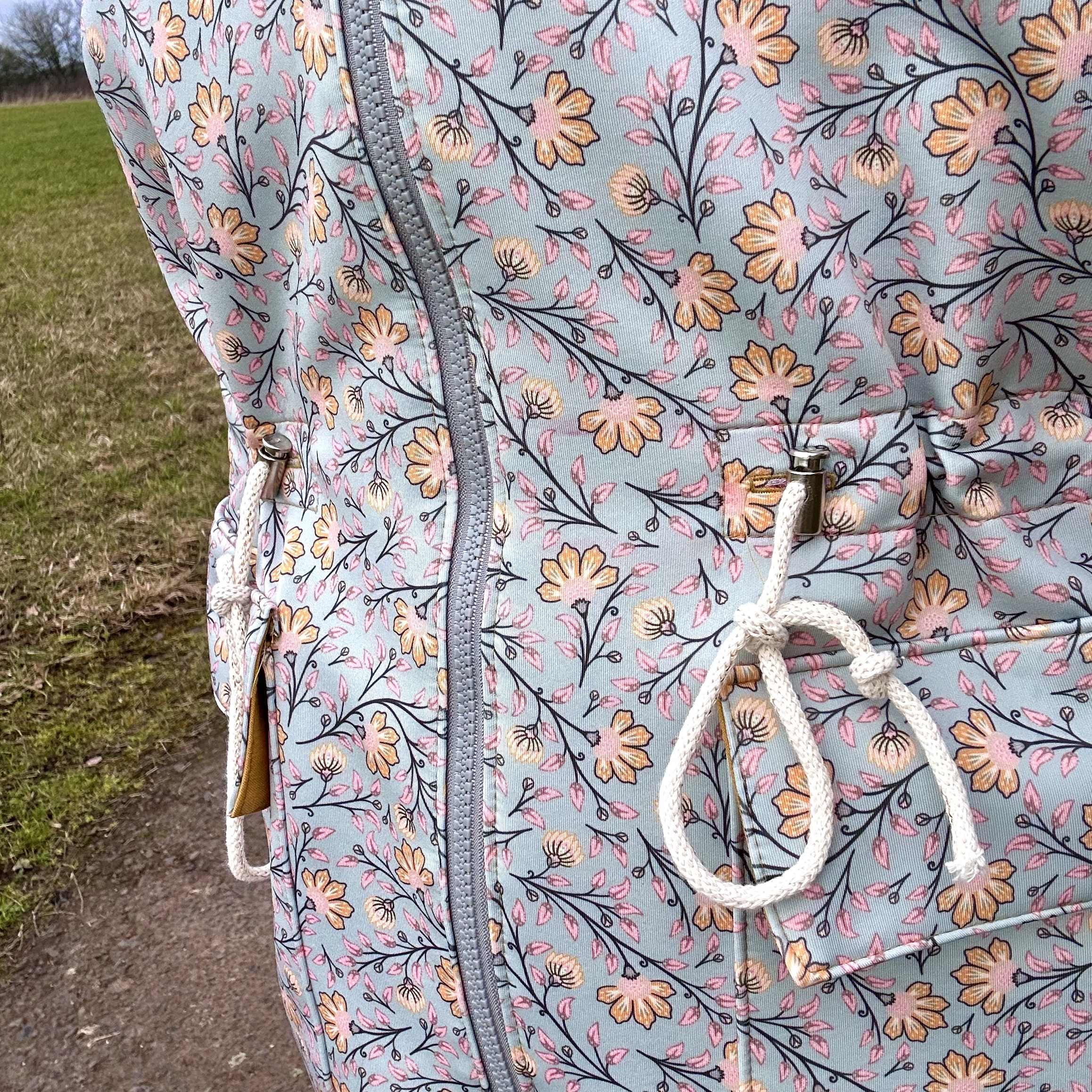 Organic Fabric  - Paisley Garden Flowers Blue