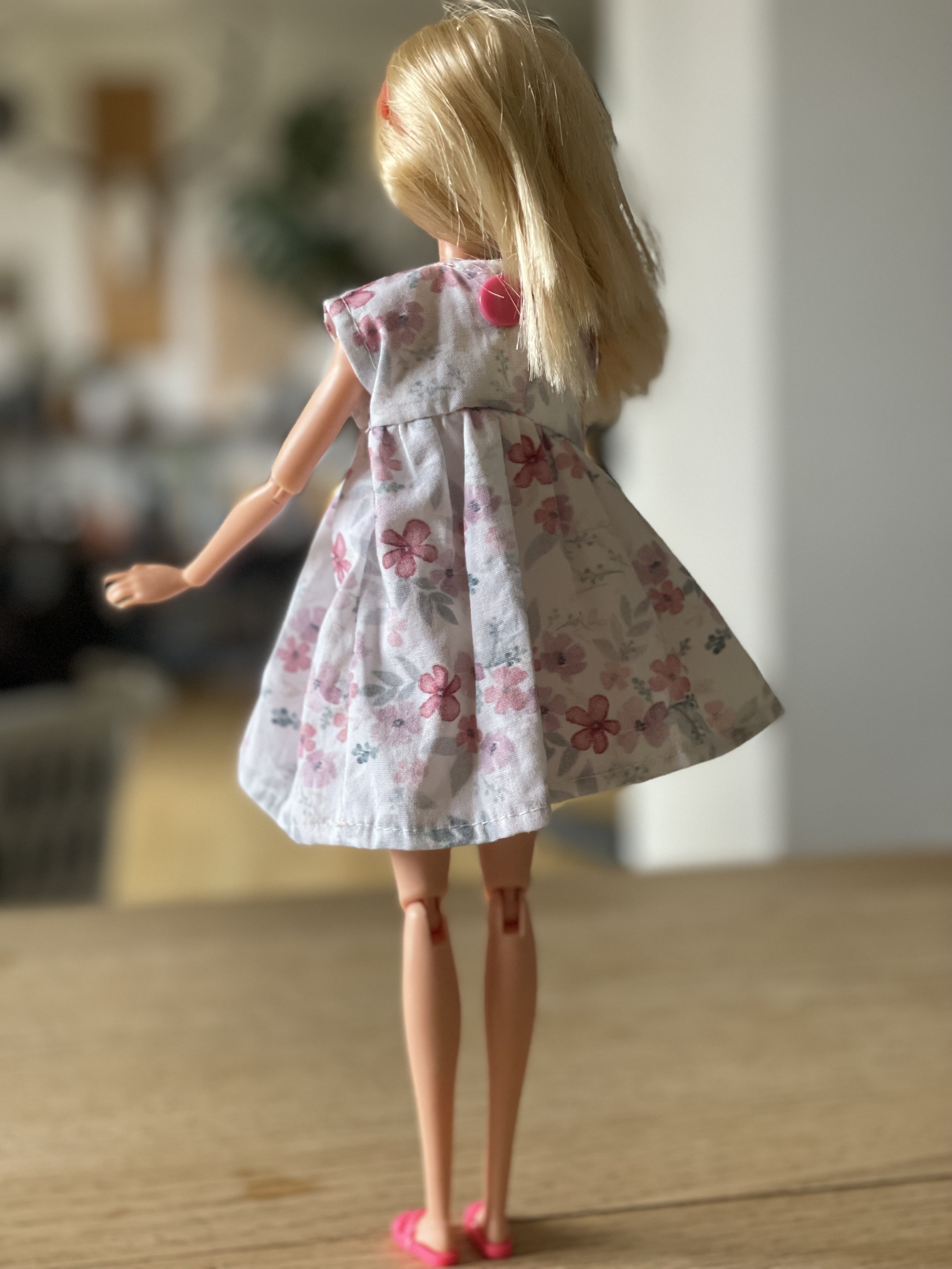 Organic Fabric  - Flowers puple, small 