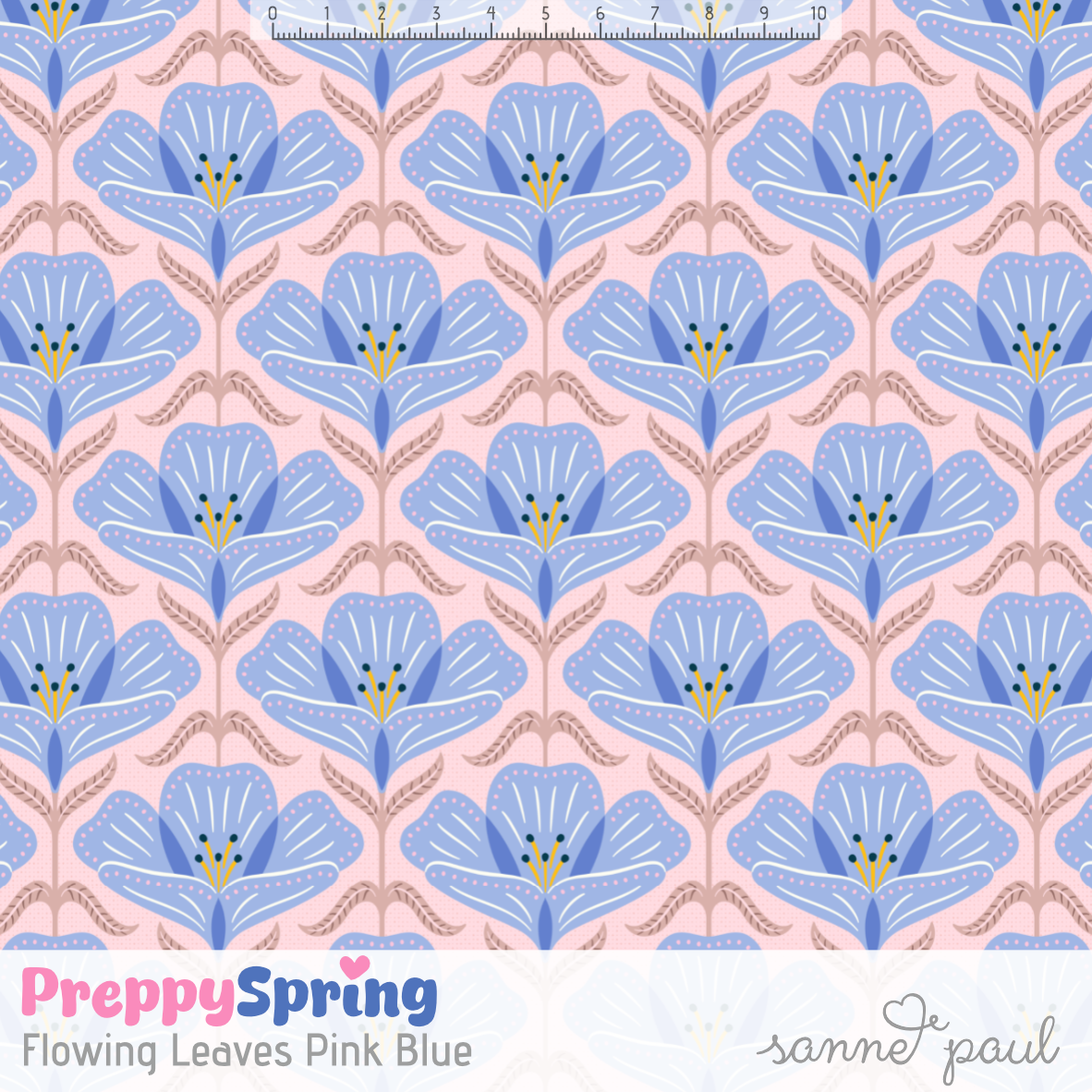 Bio Stoff  - Preppy Spring Big Buttercup blau