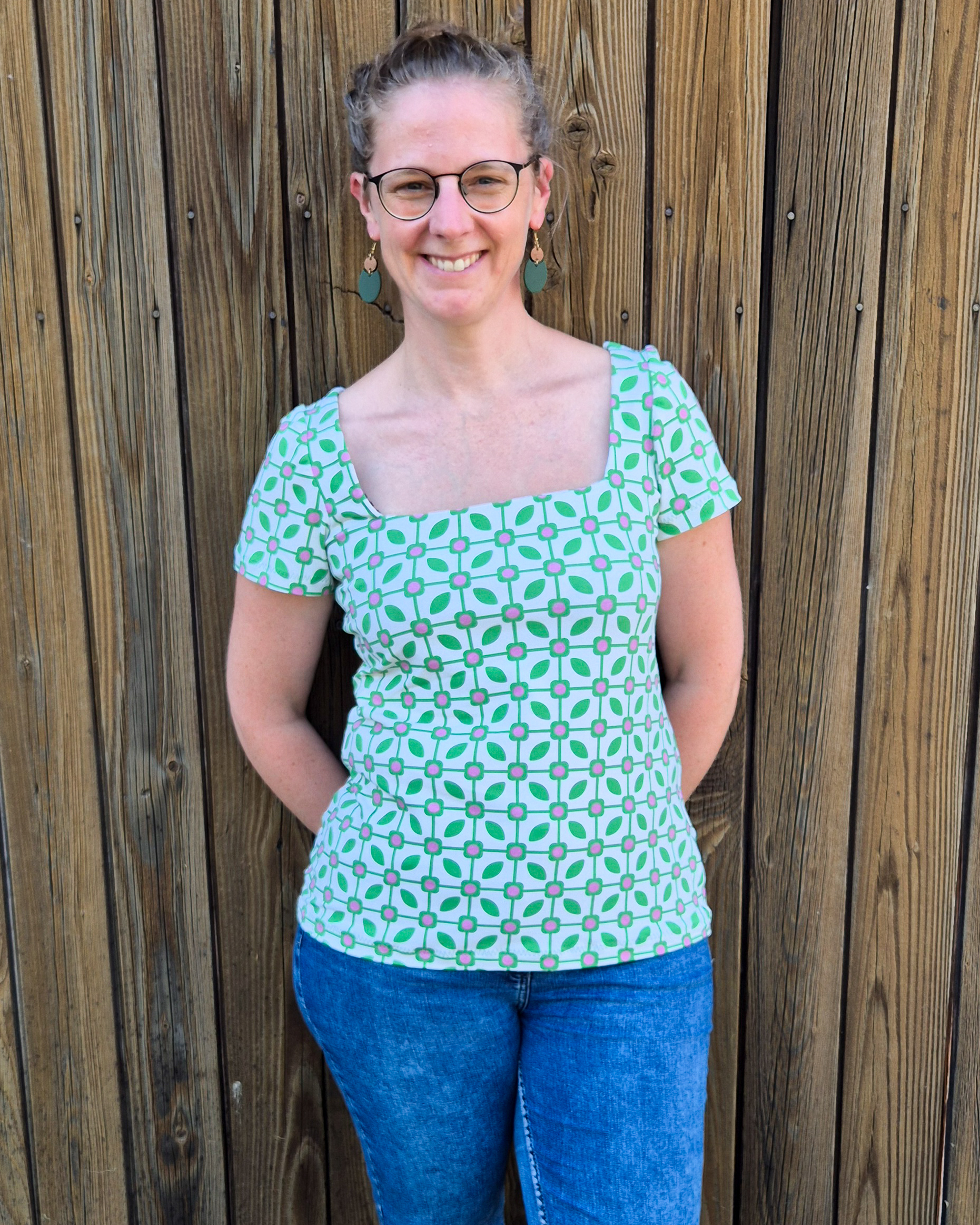 Organic fabric - Karo green