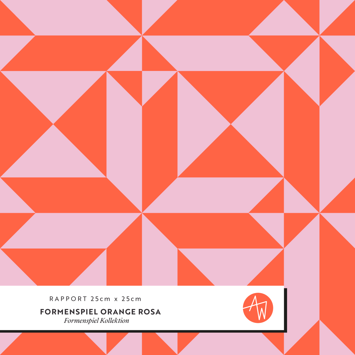 Bio Stoff - Formenspiel Orange Rosa von Alexandra Weise in orange