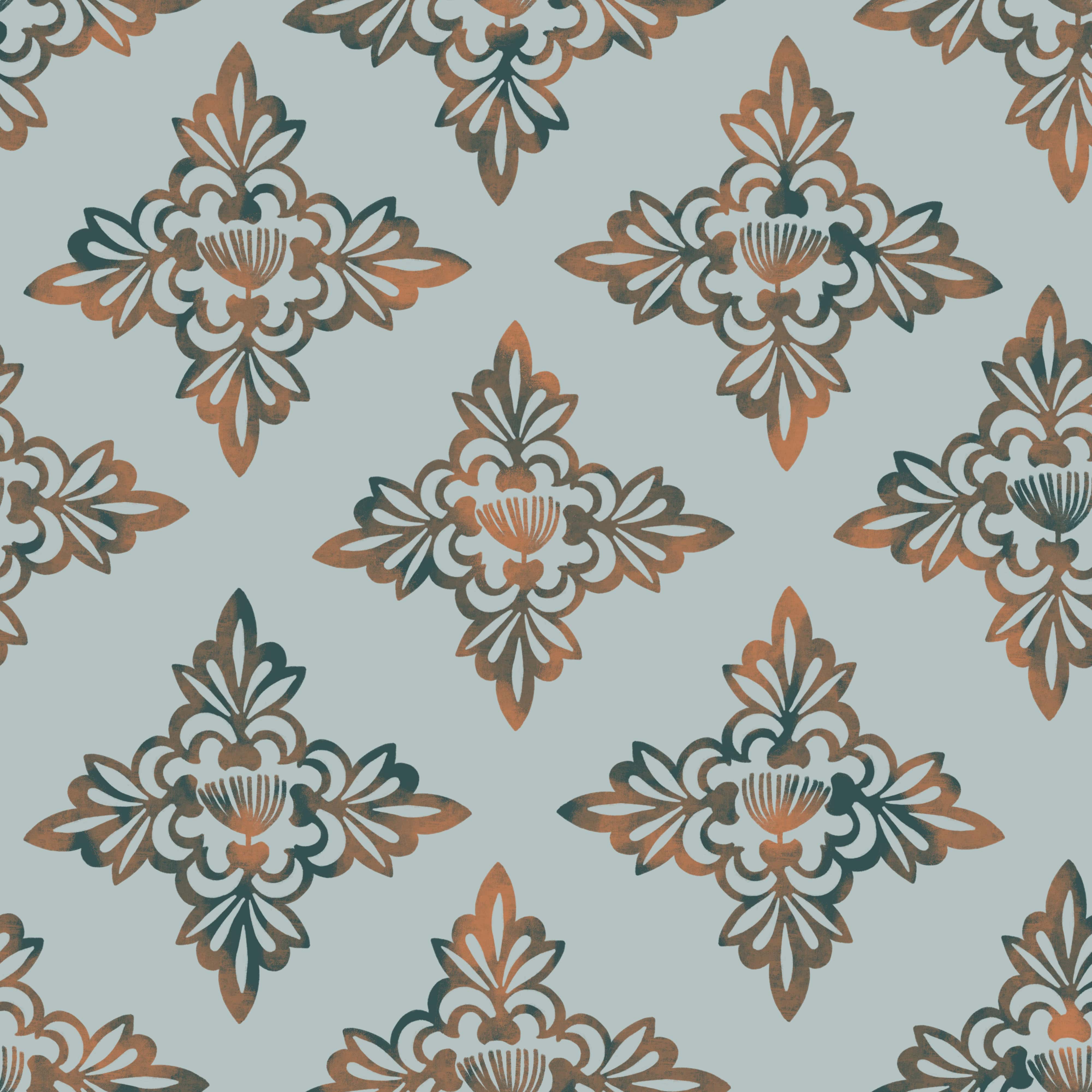 Bio Stoff  -  Hawaiian Breeze Mosaic  - LilleSelection, grau, Frühling, Sommer, Floral & Blumen
