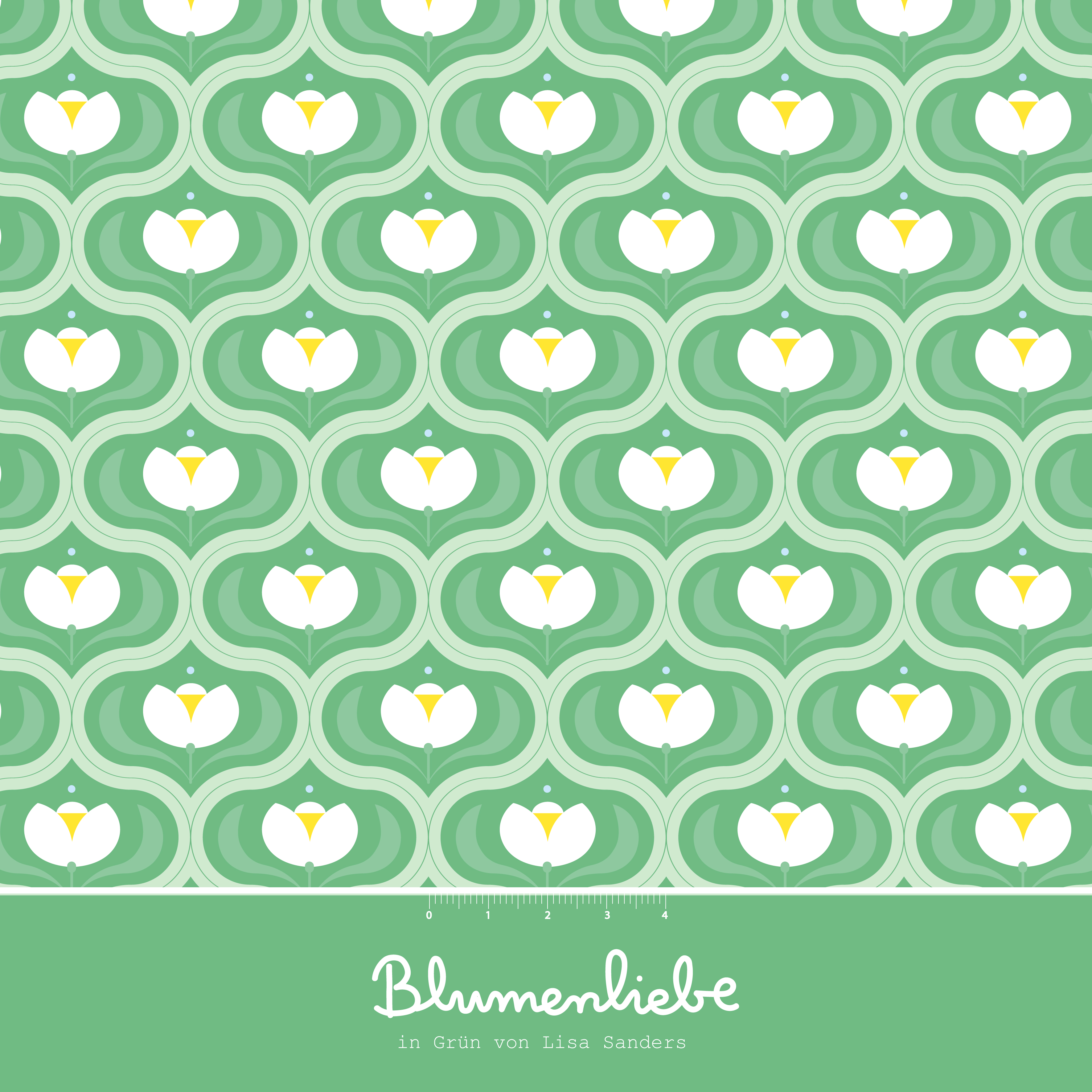 Blumenliebe grün, Webware Blumenliebe grün, Webware