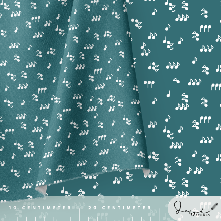 Bio Stoff - Retroscholle Noten petrol