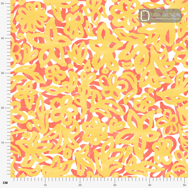 Bio Stoff - Avelia gelb, orange