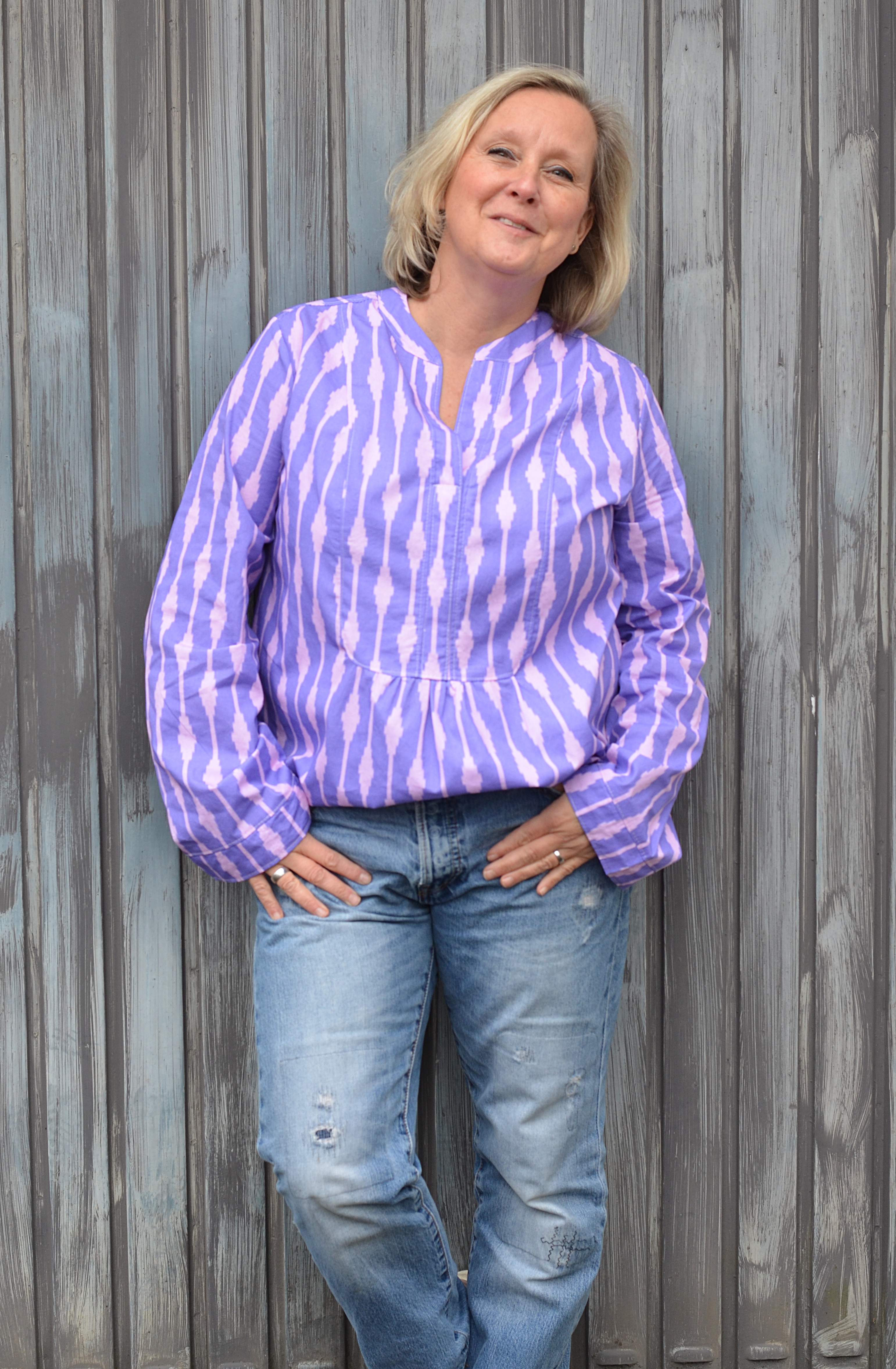 Bio Stoff - Woven Geometrics Stripes beige, braun