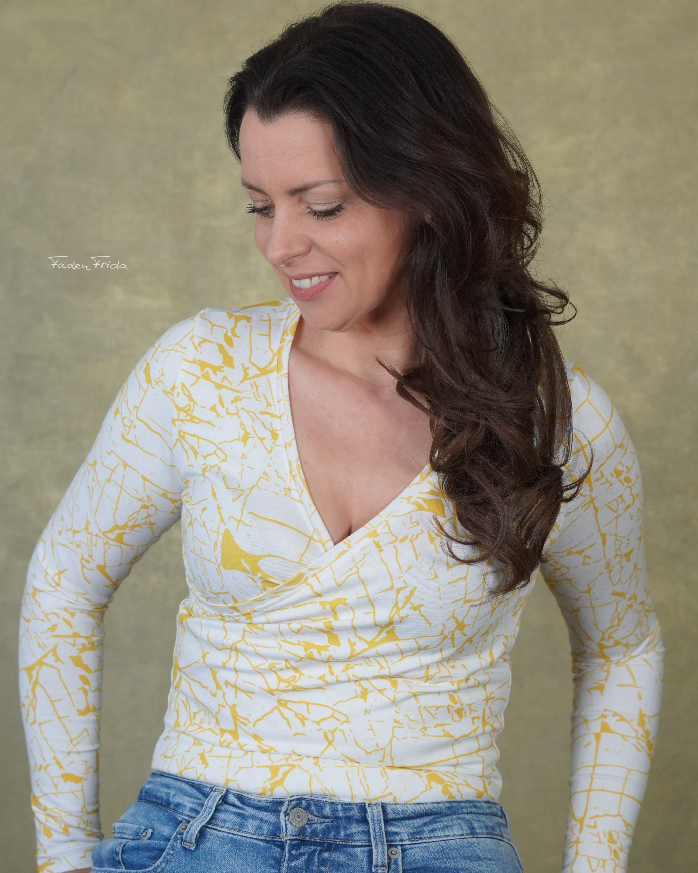 Organic Fabric  - Gleichklang Risse yellow