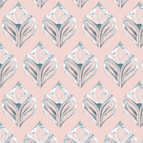 Bio Stoff  - Blooming Tiles Indigo