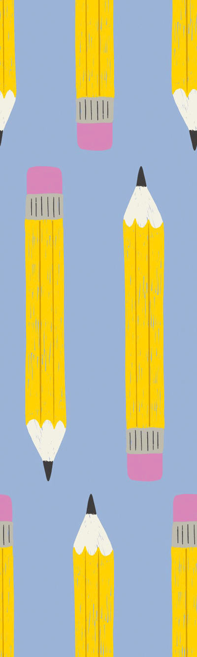 Bio Fabric - Pencils Blue by Deinki in blue Bio Fabric - Pencils Blue by Deinki in blue
