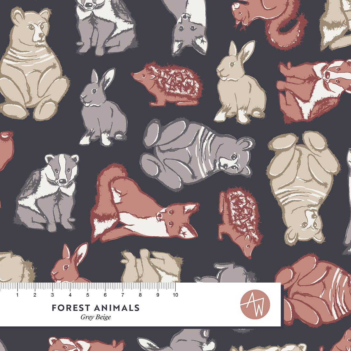 Bio Webware Stoff - Forest Animals Grey Beige - AlexandraWeise, Wald, Tiere, Herbst, bunt, 100% Bio-Baumwolle Bio Webware Stoff - Forest Animals Grey Beige - AlexandraWeise, Wald, Tiere, Herbst, bunt, 100% Bio-Baumwolle