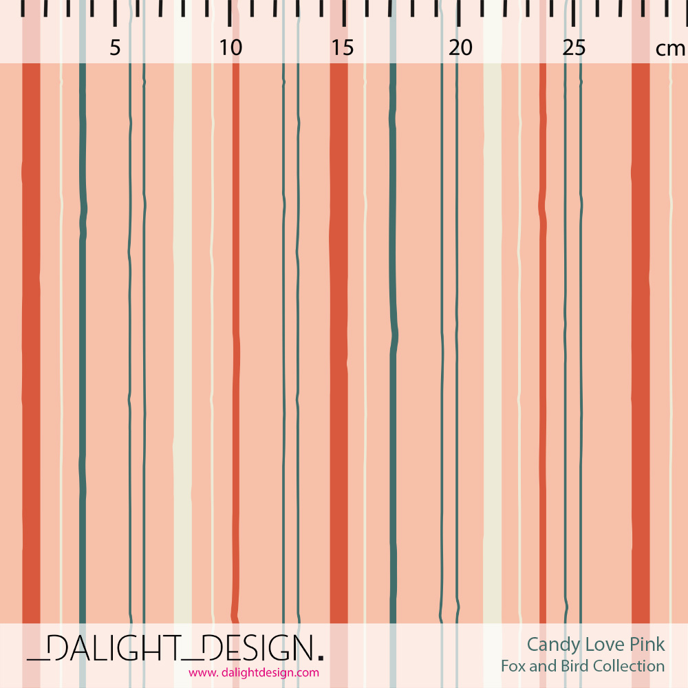 Bio Stoff  - Candy Love Pink - DalightDesign, rosa, Streifen