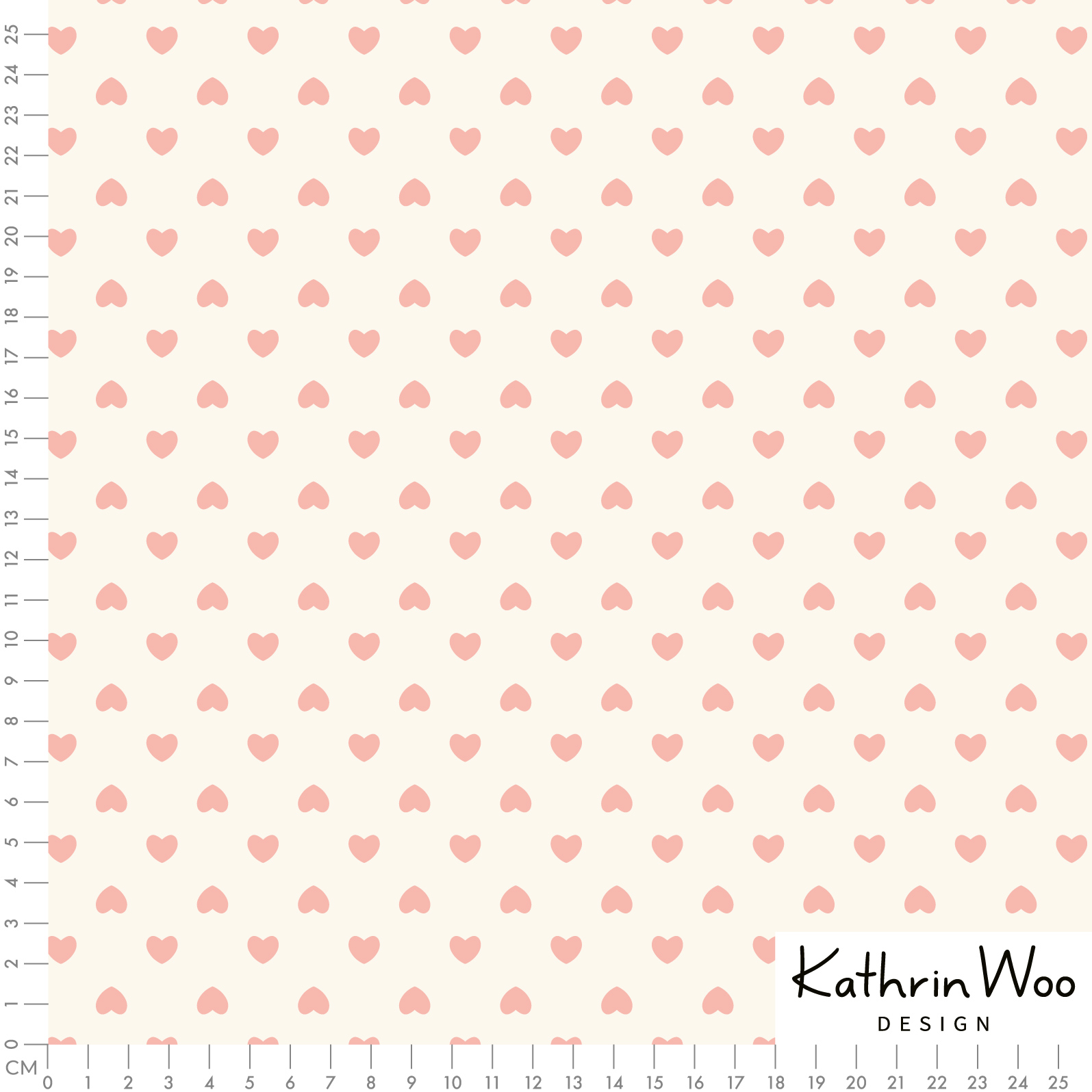 Bio-Stoff - Herzen rosa, beige