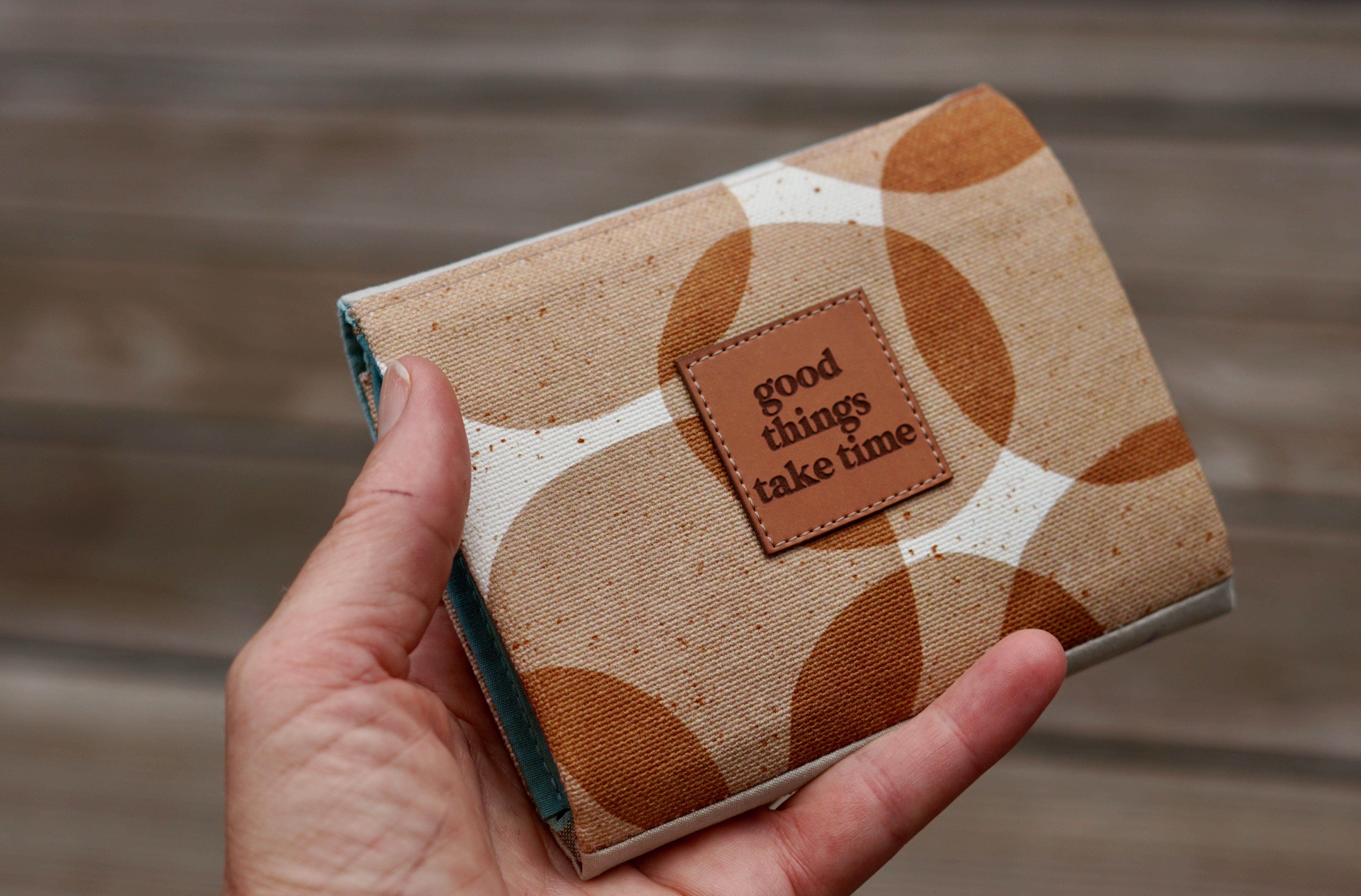 Organic fabric - Safari Luxe Kreise brown