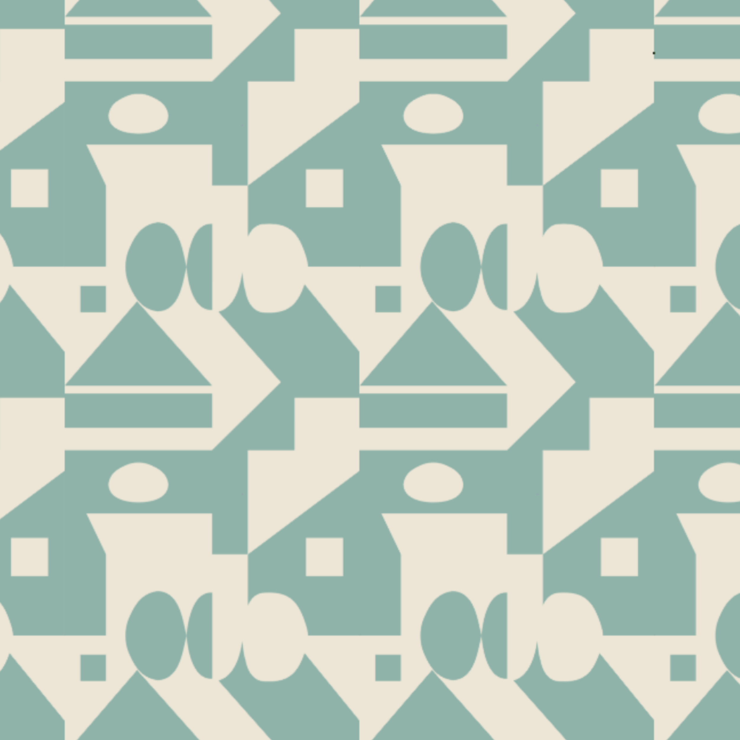 Bio Stoff - Geometric Evergreen Architectural Shapes mint