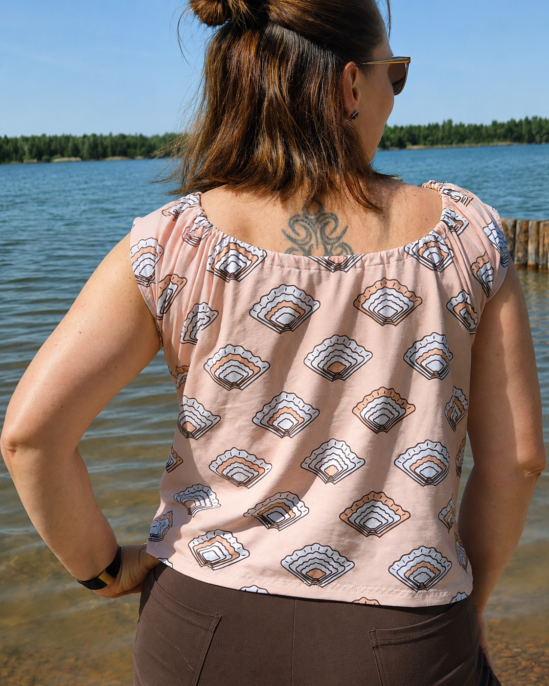 Bio Stoff  - Nordic Breeze Muscheln apricot