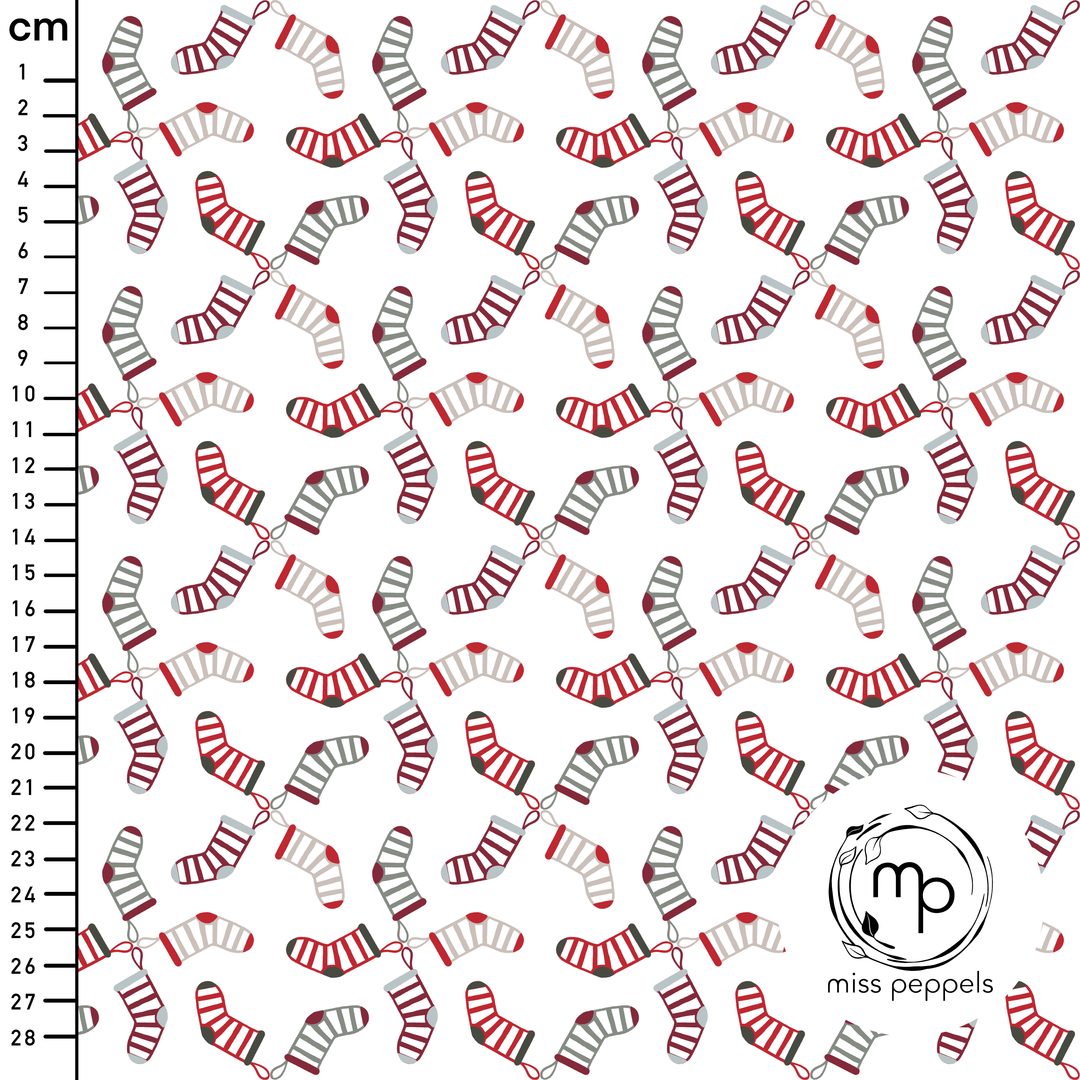 Bio Fabric - Socks White red, gray