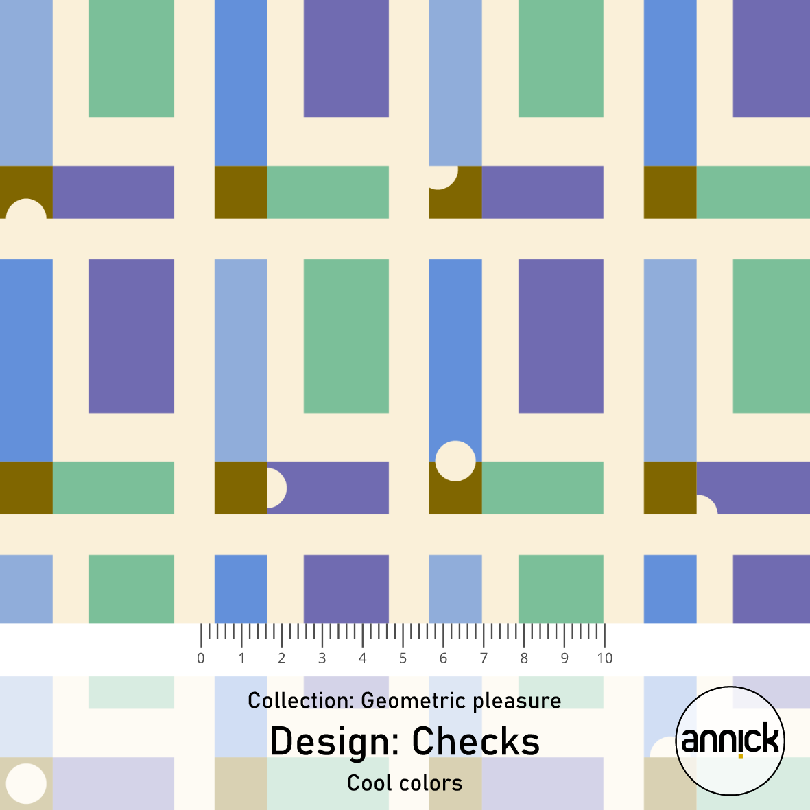 Scuba Stoff  -  Checks Cool Colors  - Annick, Kariert, bunt, Breite 150 cm