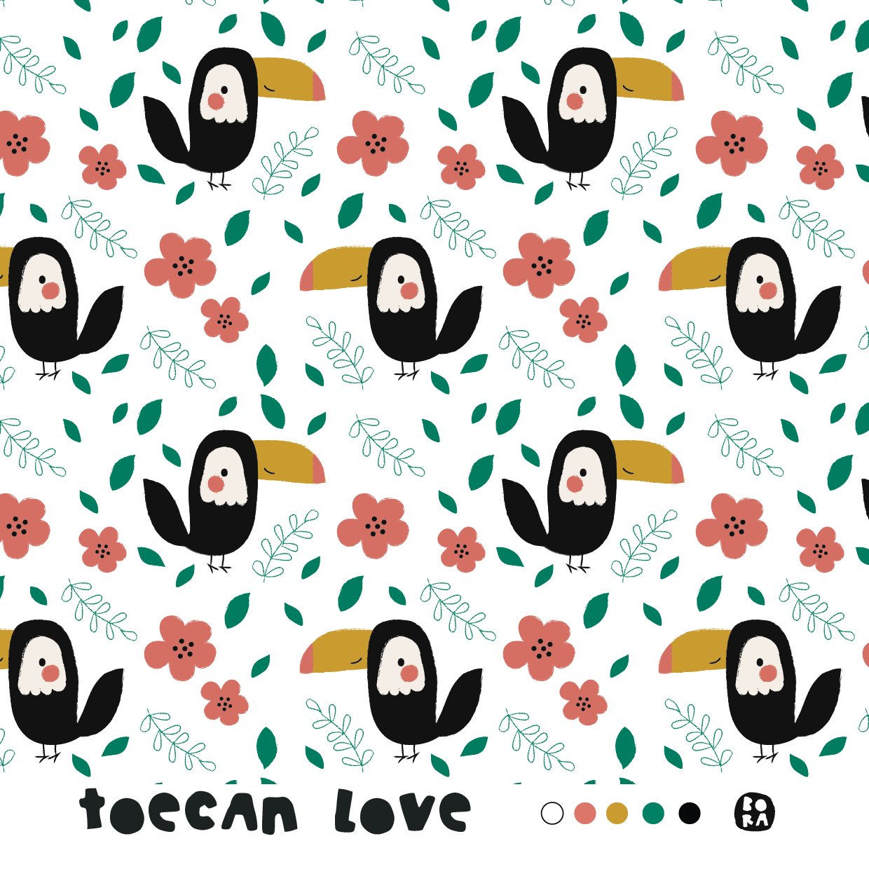 Organic fabric  -  Toecan Love