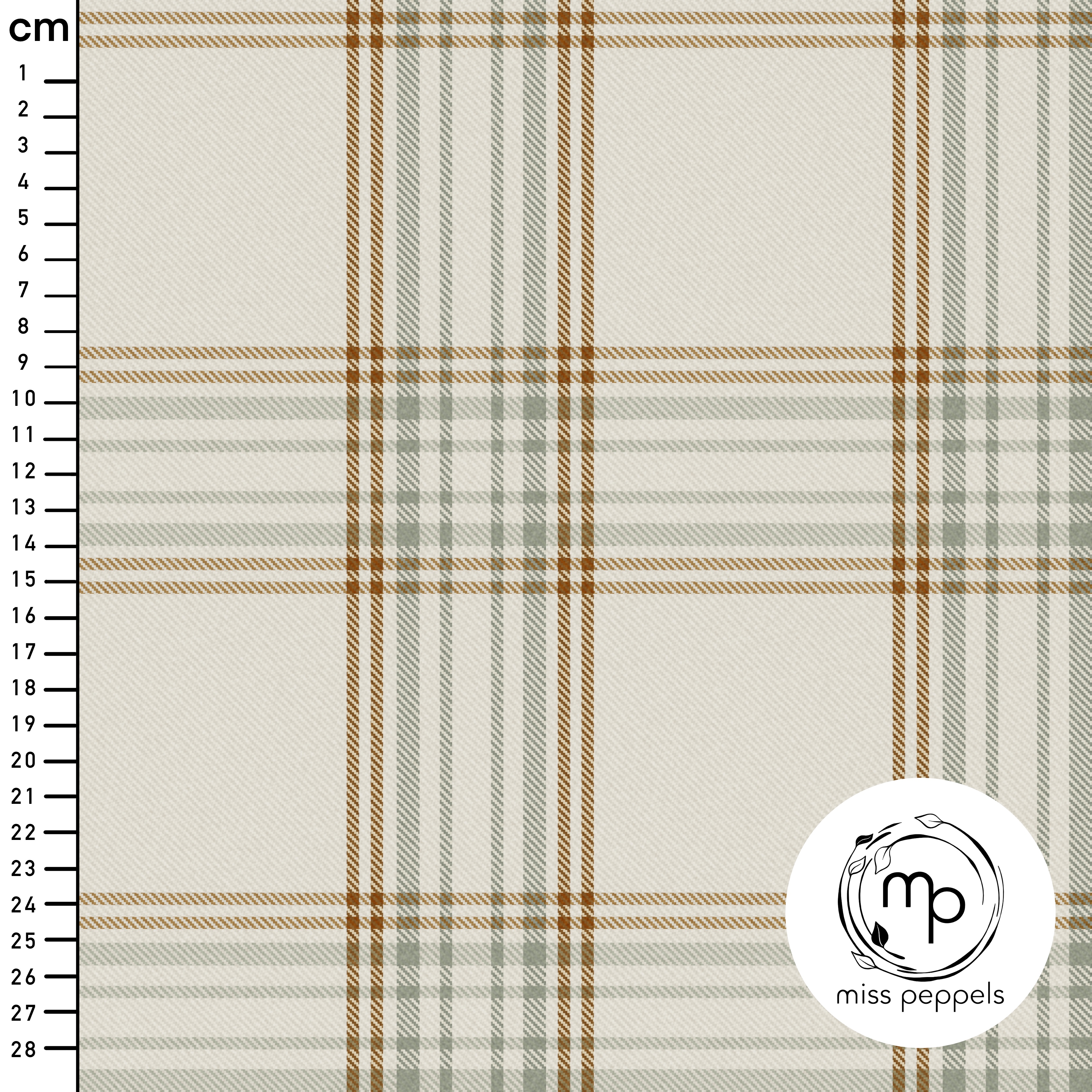 Bio Stoff - Karo Creme Olive von misspeppels in creme