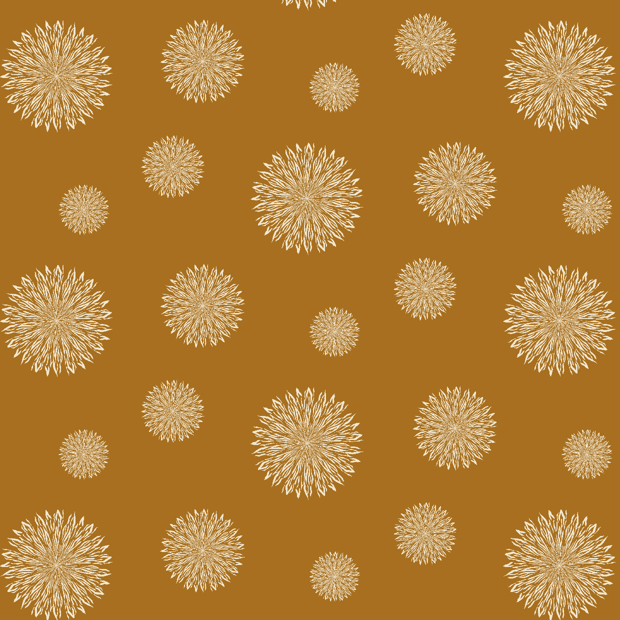 Bio Stoff - Pompom Honey - EviRoider, Floral & Blumen, braun