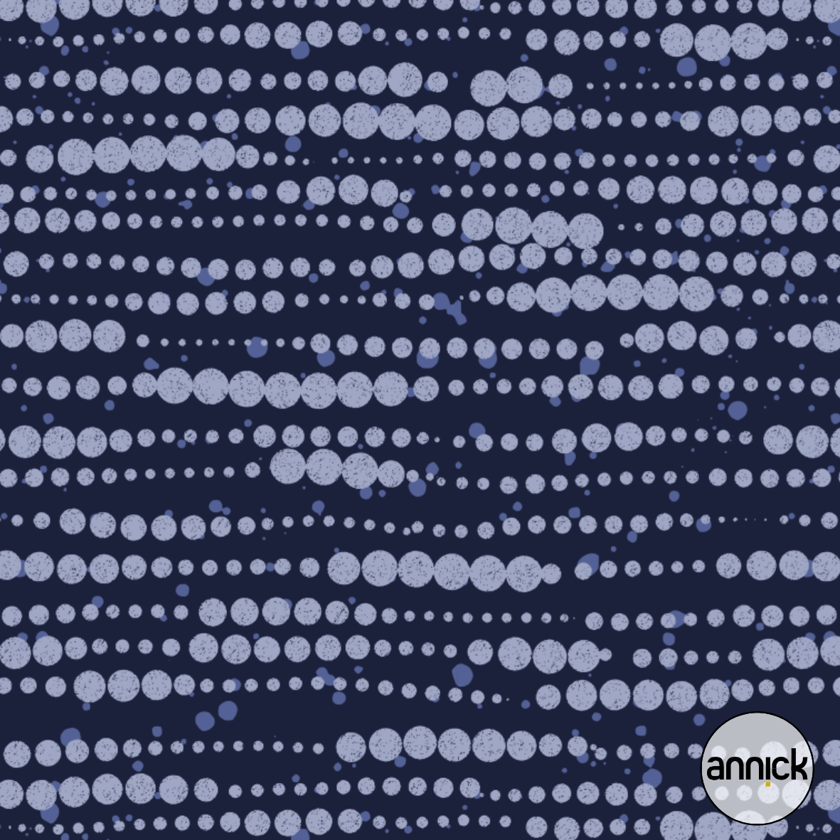 Bio Fabric - Underwater Fantasy Dots Dark Navy Blue Medium Blue by Annick in blue Bio Fabric - Underwater Fantasy Dots Dark Navy Blue Medium Blue by Annick in blue