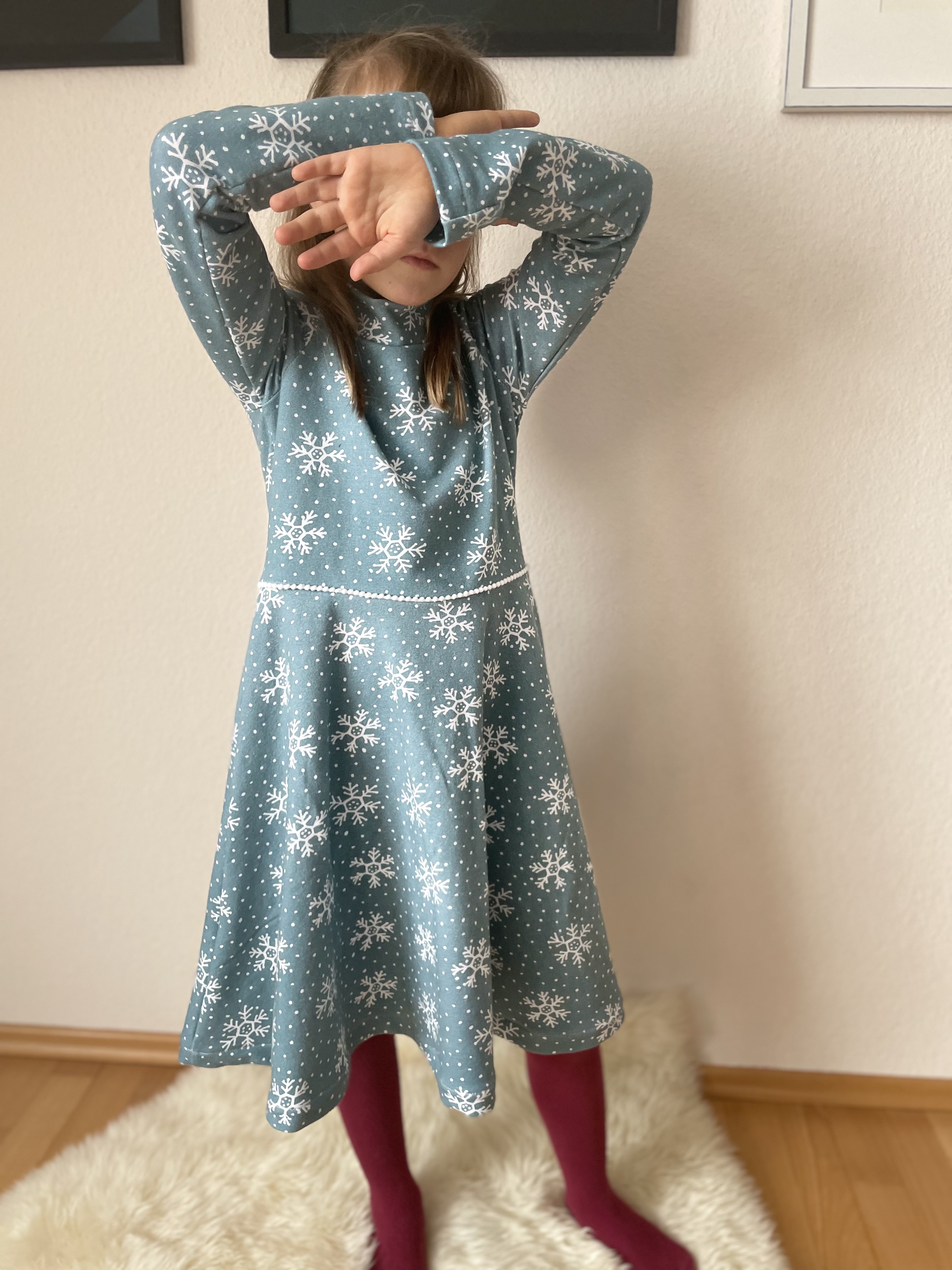 Bio Webware Stoff - Winterflocken Smokey Sky Blue - AndreaMuehlbauer, Winter, petrol, 100% Bio-Baumwolle Bio Webware Stoff - Winterflocken Smokey Sky Blue - AndreaMuehlbauer, Winter, petrol, 100% Bio-Baumwolle