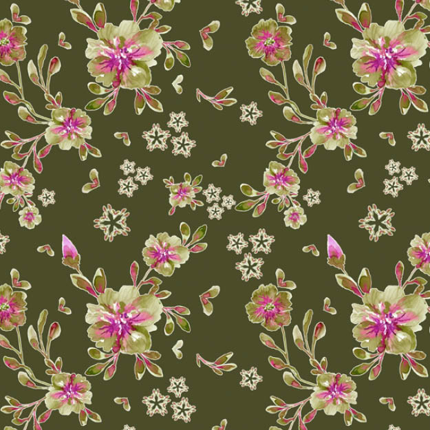 Bio Stoff - Aquarelltraum moos - Evi Roider Design