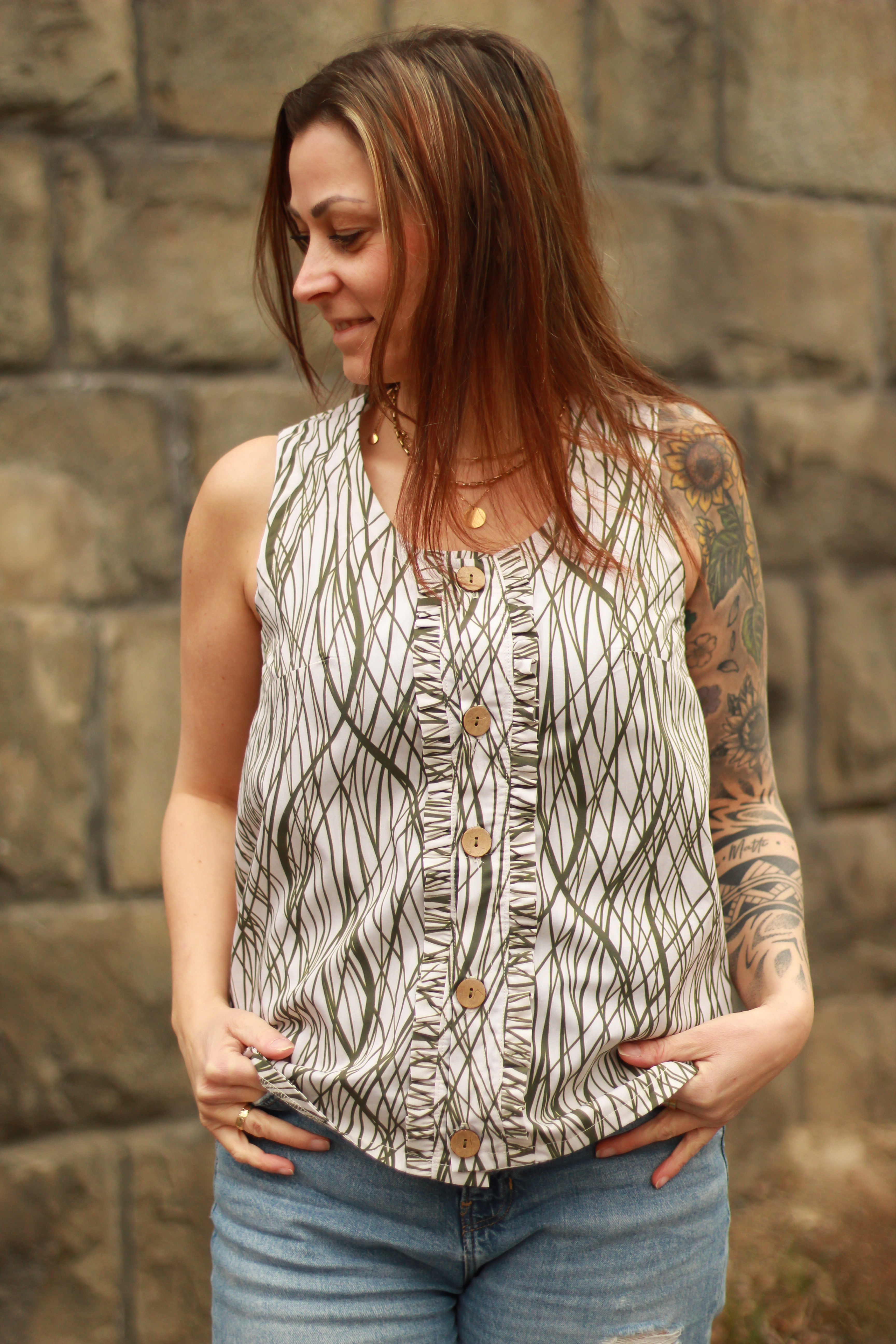 Bio Stoff - Organic Garden Lines grün