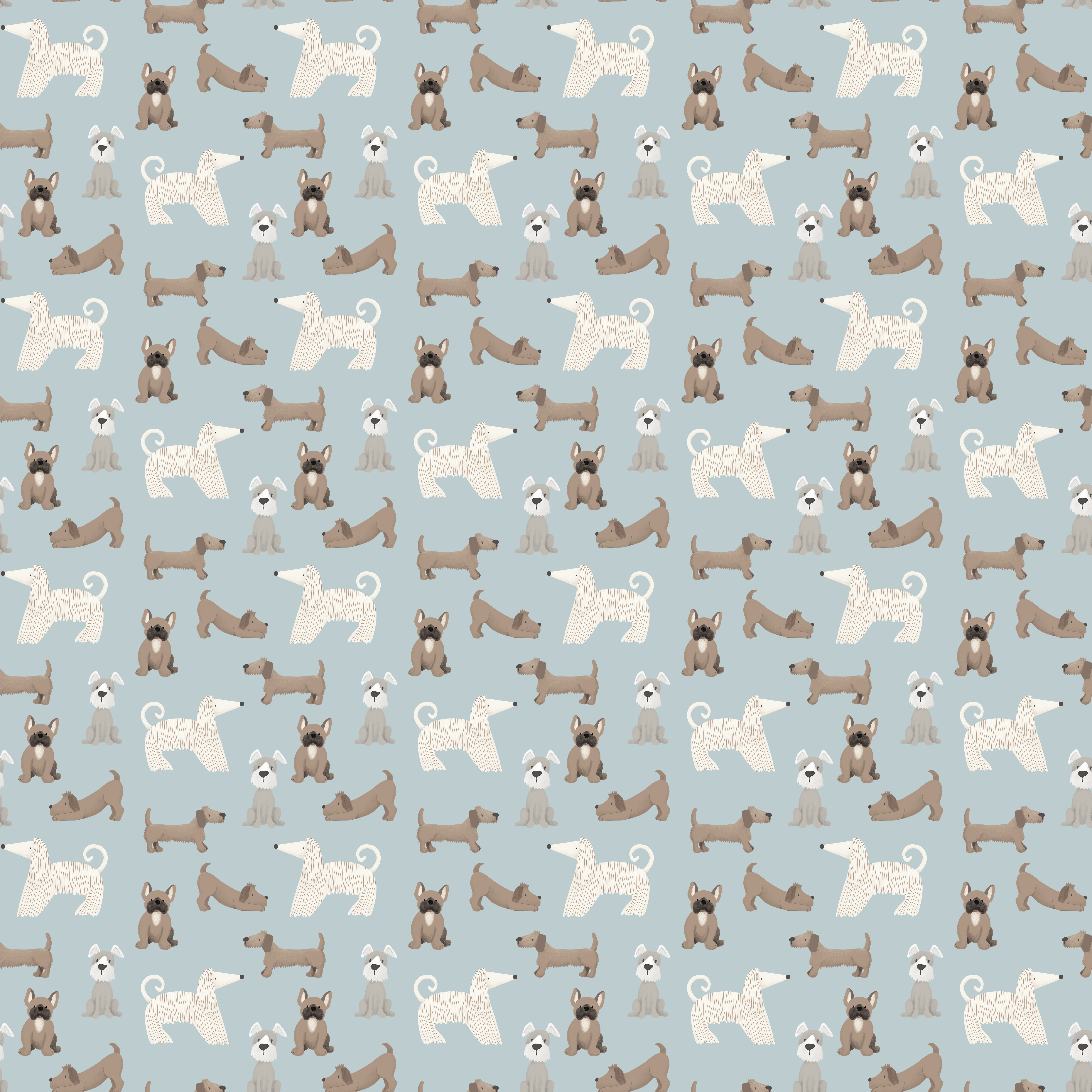 Bio Fabric - Four Paws Blue by Andrea Liesert in blue