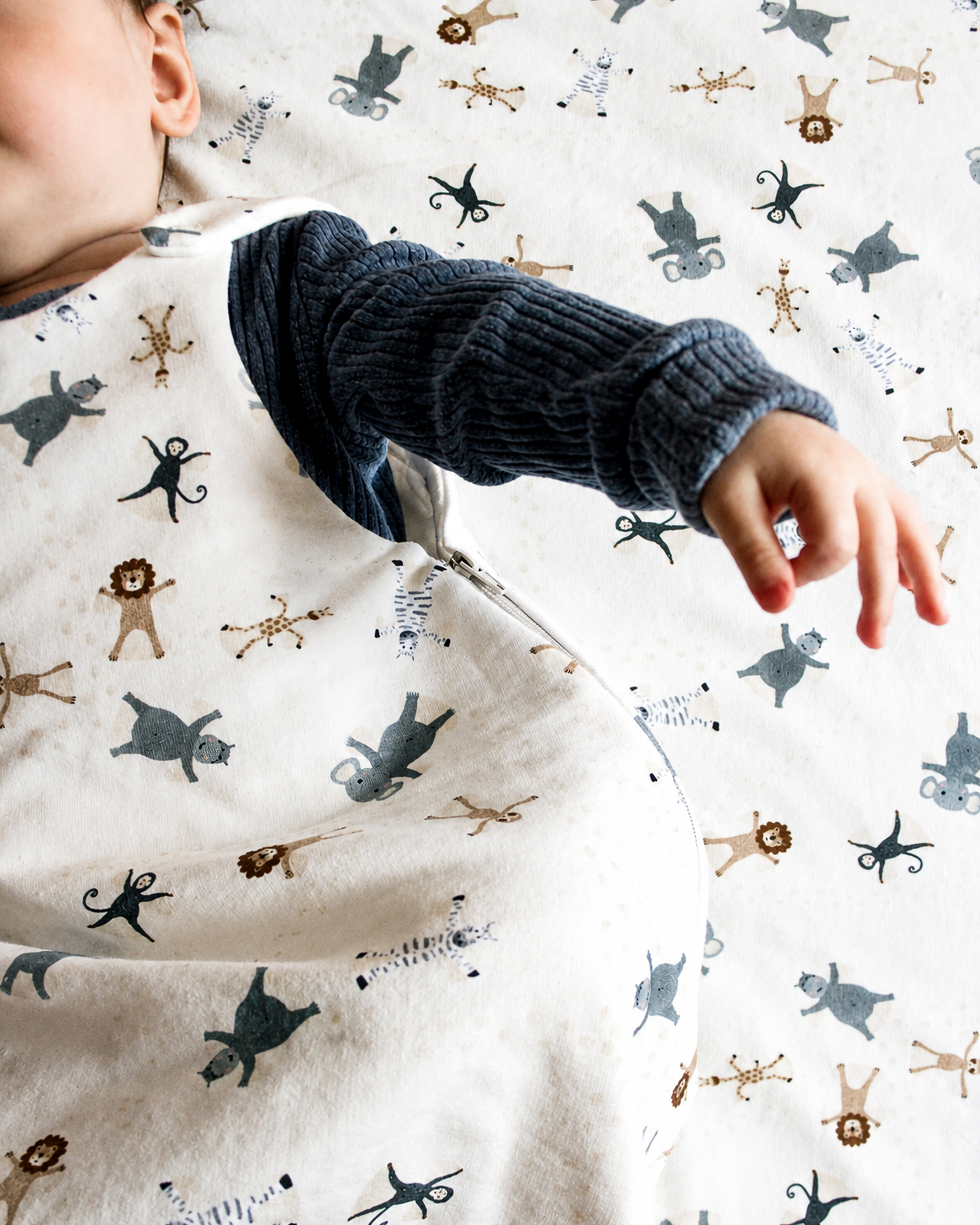Organic fabric - Safari Luxe Sandengel Tiere