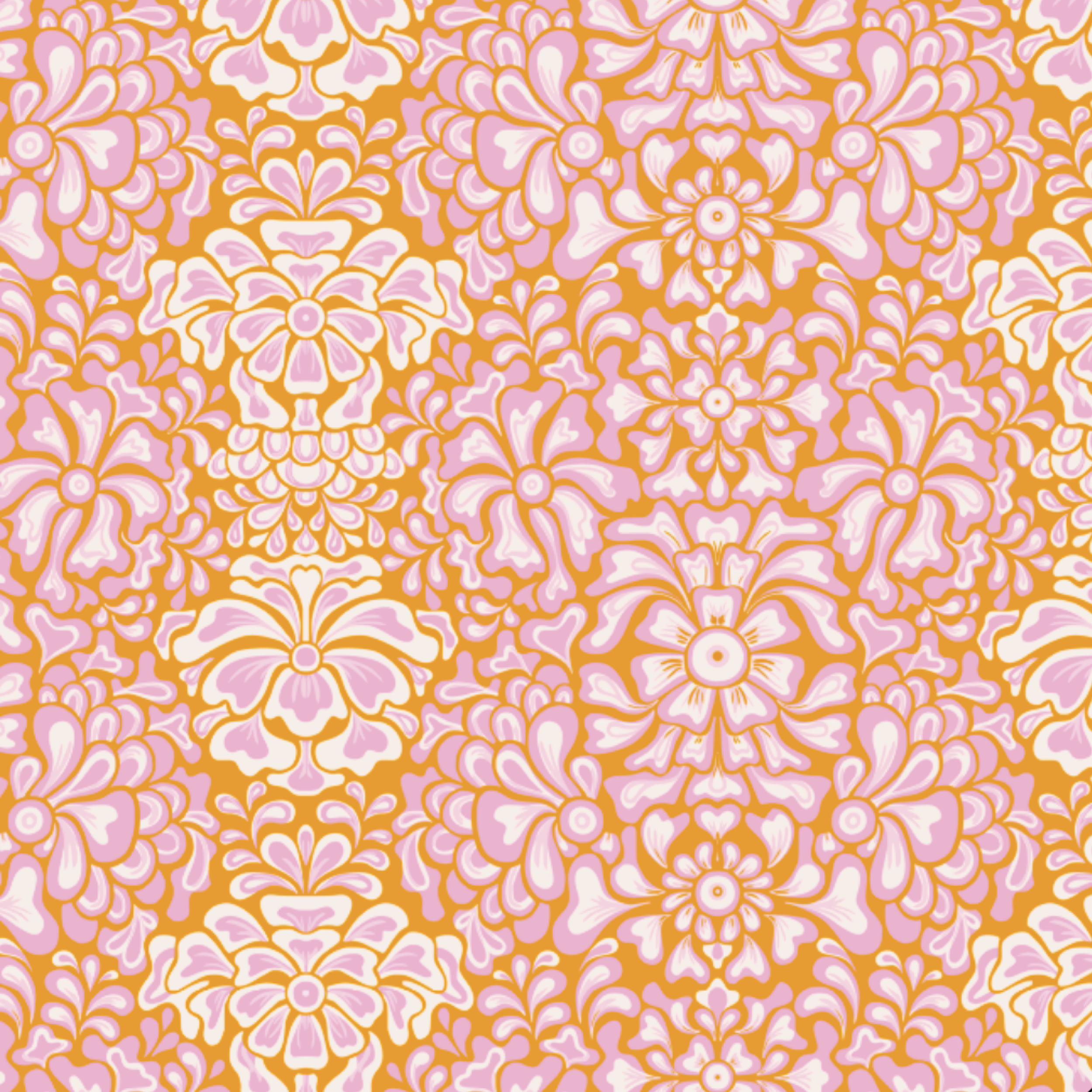 Bio Stoff - Floral Statement Explosion orange, pink