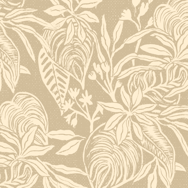 Bio Stoff - Botanical Linocut Study beige