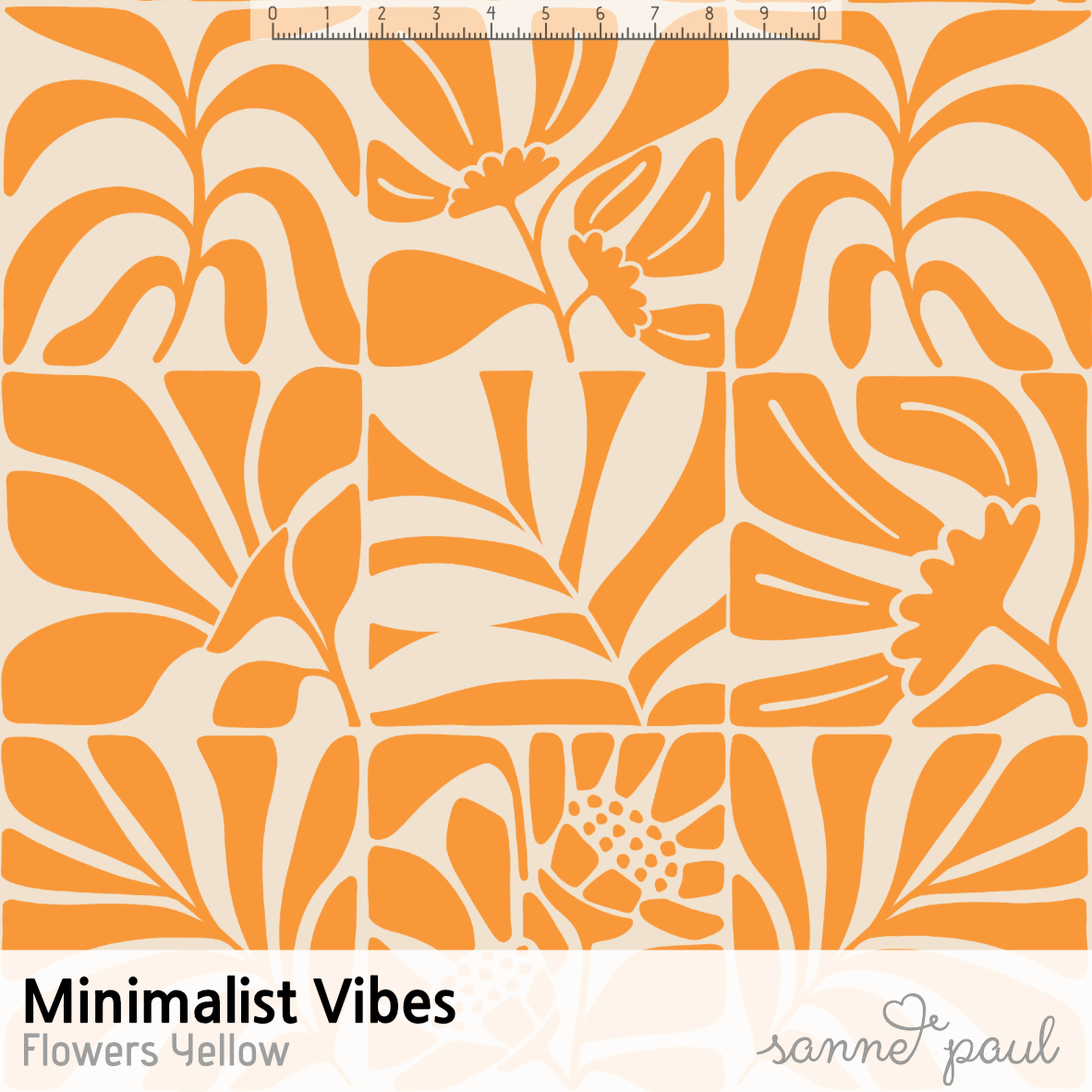 Bio Stoff - Minimalist Vibes Flowers Yellow von Sanne Paul in gelb