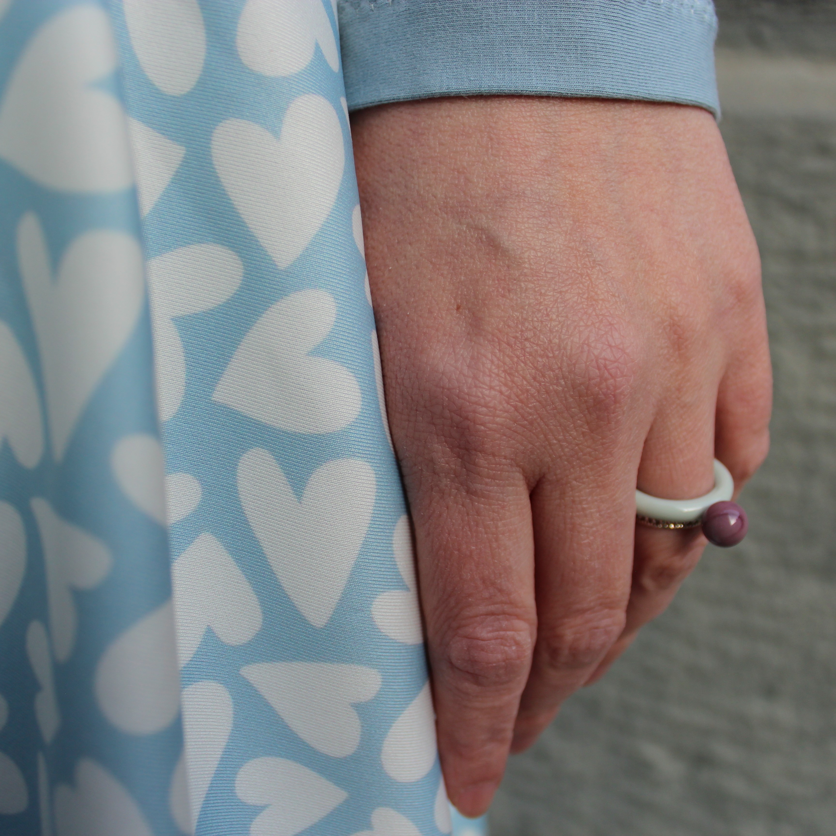 Bio Webware Stoff  - Herzen blau - KathrinWoo, blau, Herzen, 100% Bio-Baumwolle