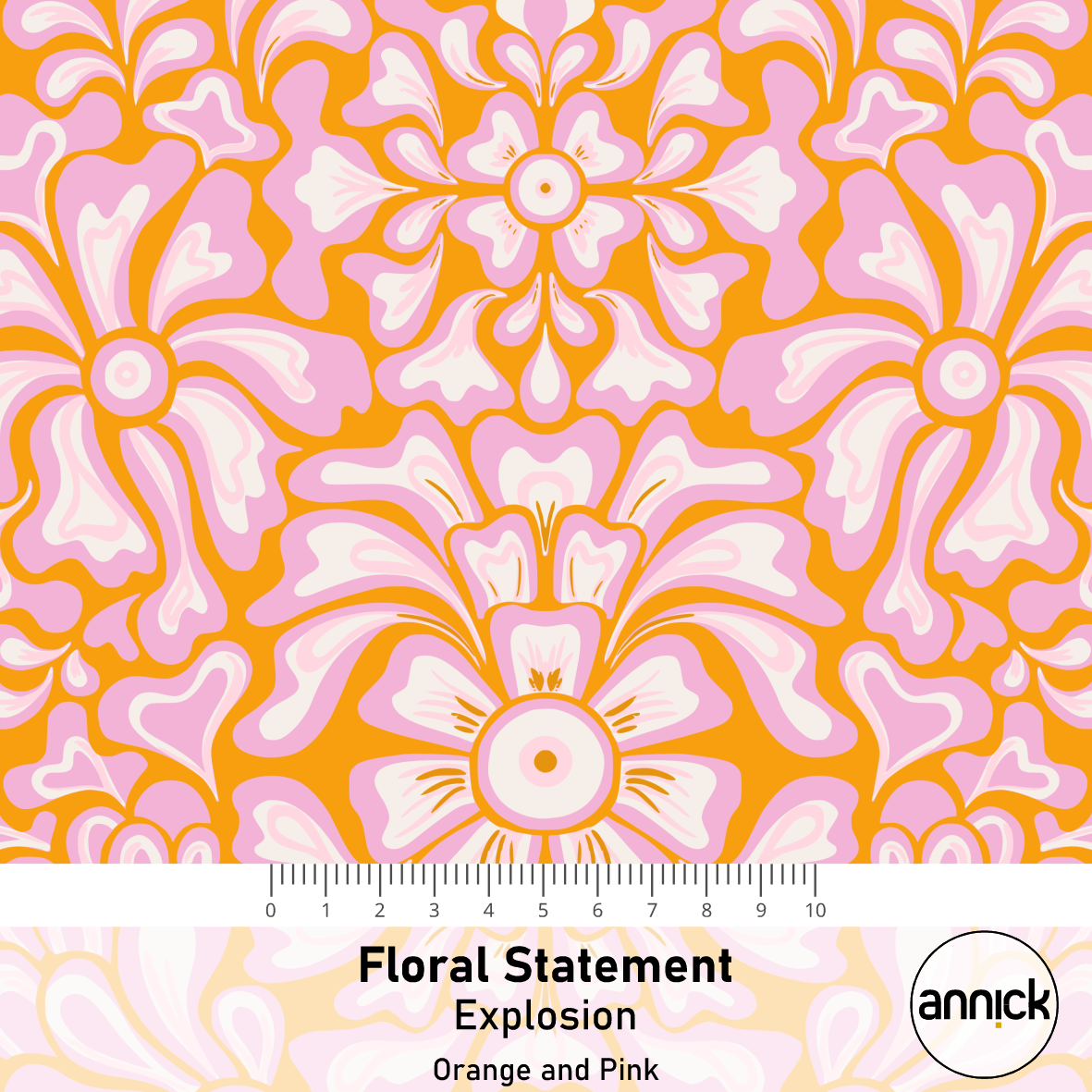Bio Stoff - Floral Statement Explosion orange, pink