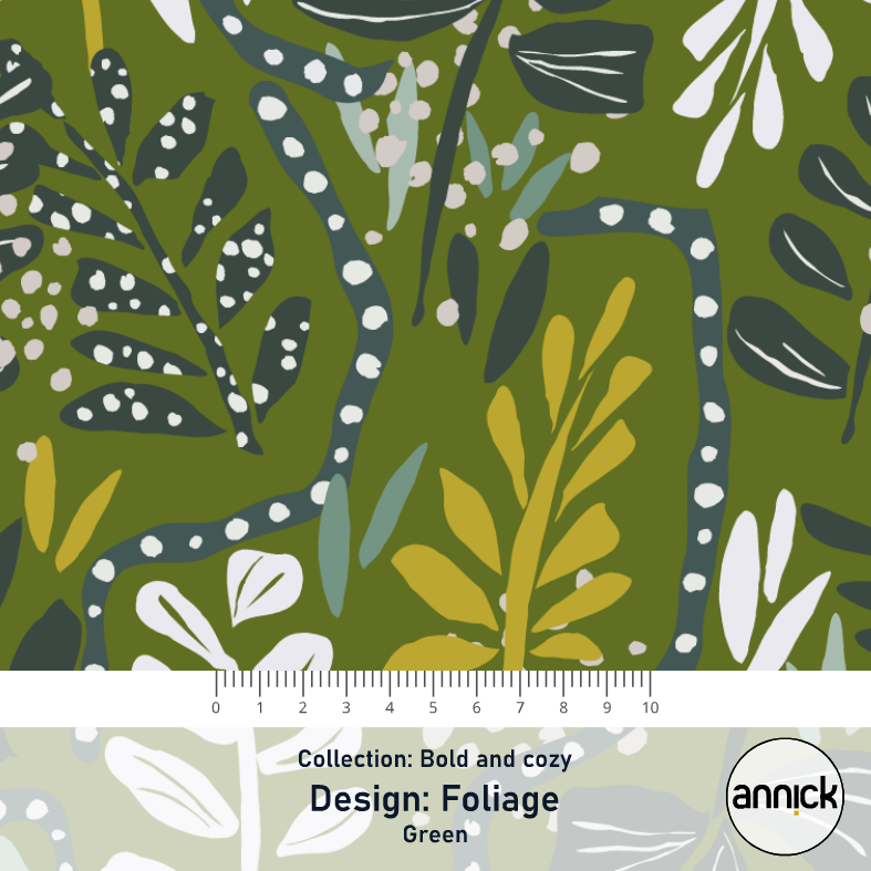 Bio Webware Stoff - Bold and Cozy Foliage Green - Annick, grün, Floral & Blumen, 100% Bio-Baumwolle Bio Webware Stoff - Bold and Cozy Foliage Green - Annick, grün, Floral & Blumen, 100% Bio-Baumwolle