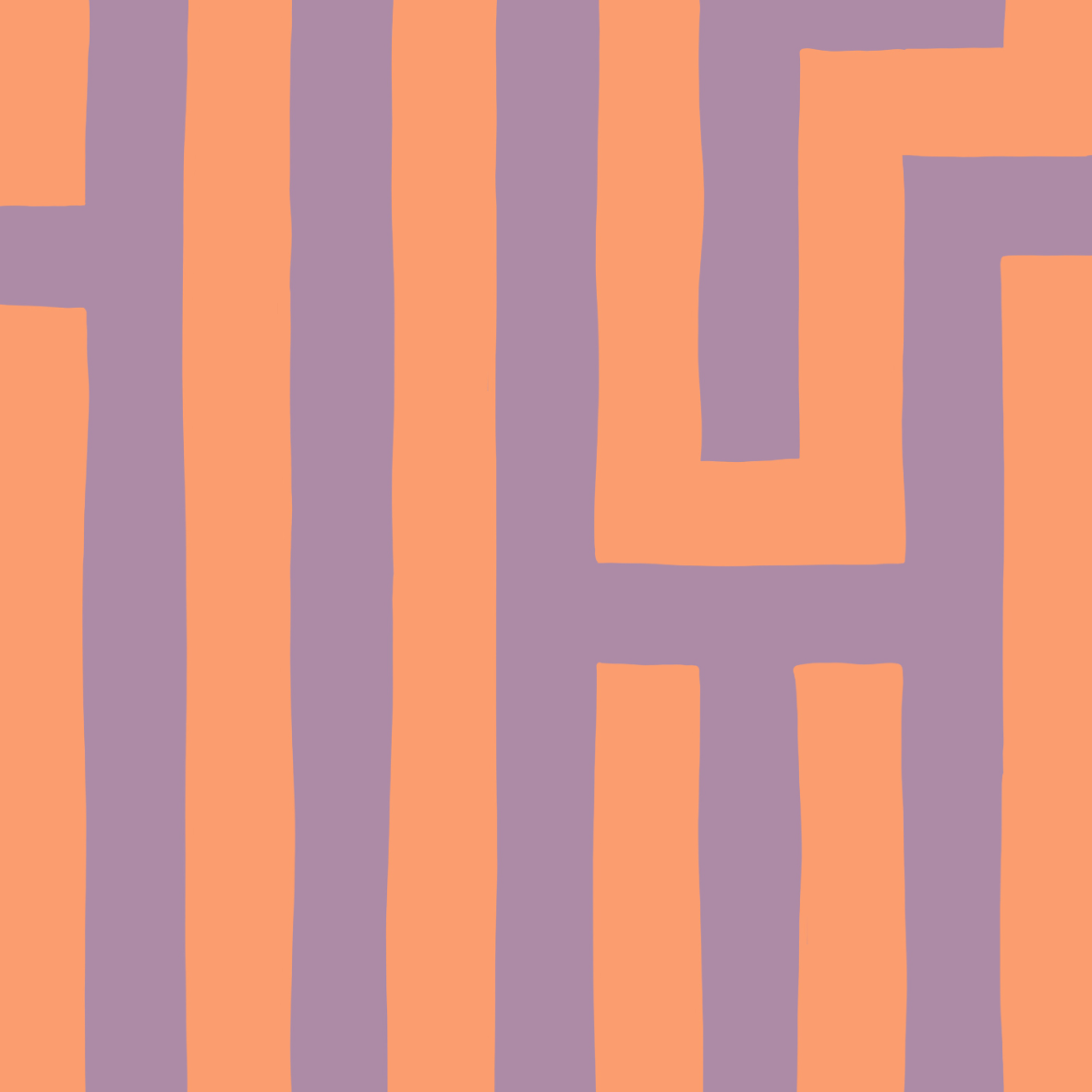 Bio Stoff - Gleichklang Vertikalstreifen flieder, koralle