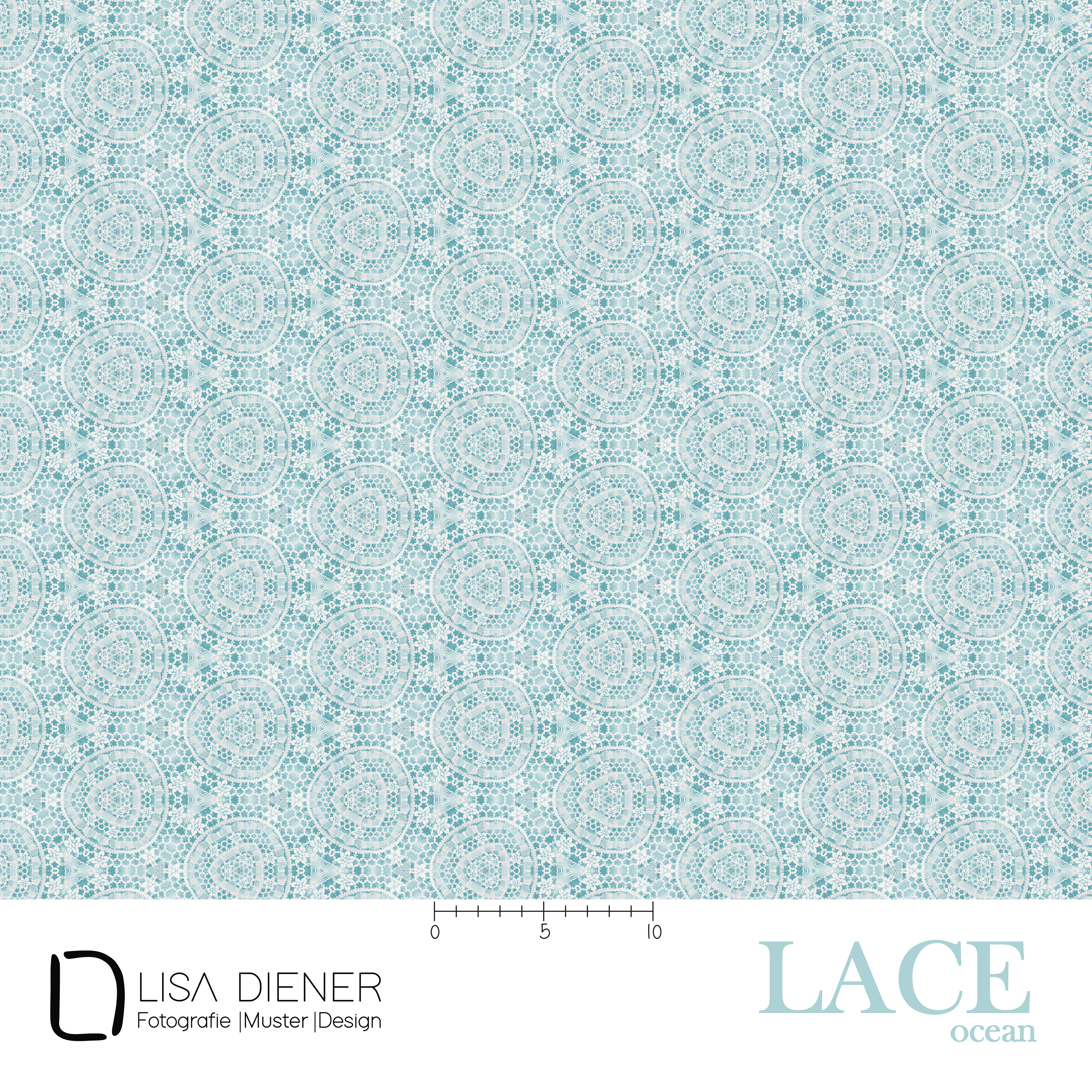 Bio Jersey Stoff - Lace Ocean - LisaDiener, blau, aquarell, Ornamente, Breite 150 cm Bio Jersey Stoff - Lace Ocean - LisaDiener, blau, aquarell, Ornamente, Breite 150 cm