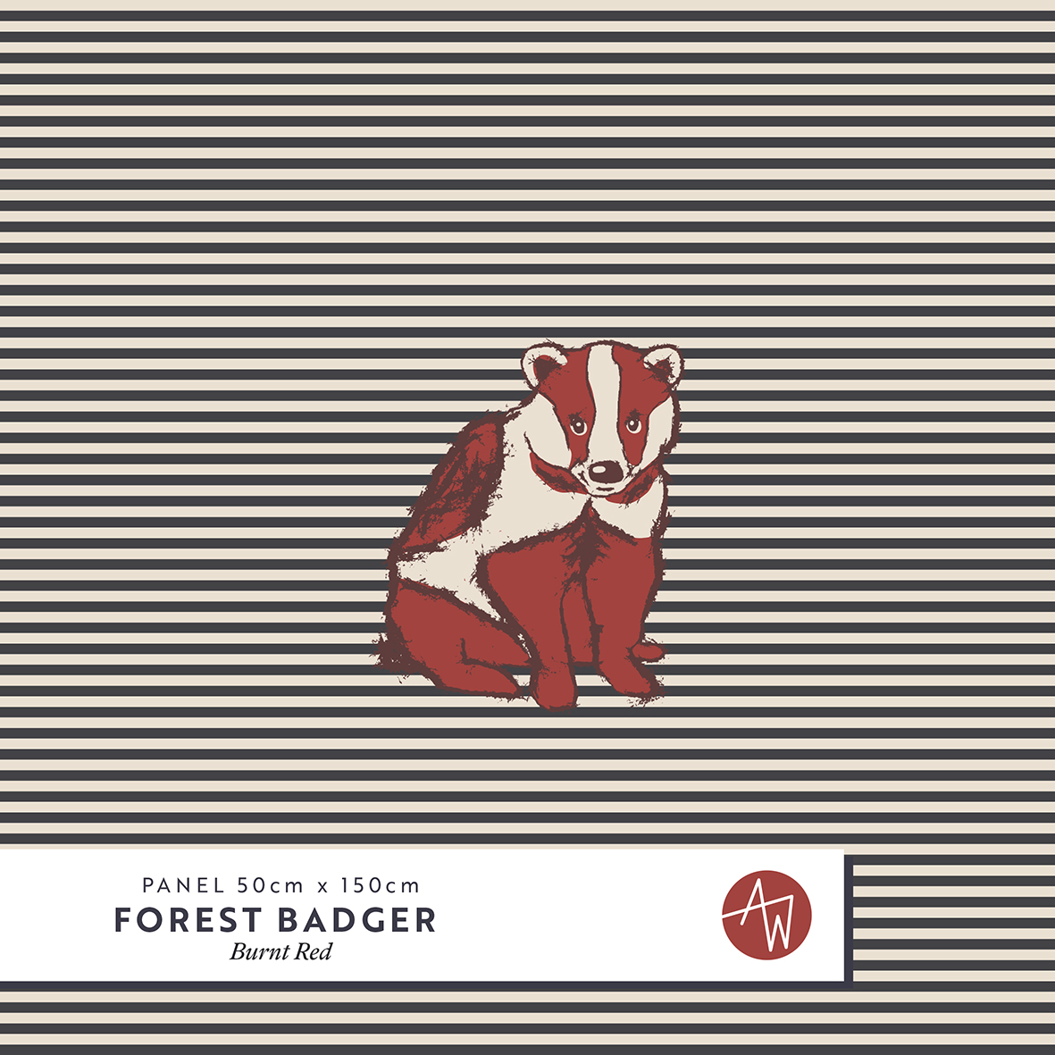 Bio Webware Stoff - 50 cm Panel Forest Budger Burnt Red - AlexandraWeise, Herbst, Streifen, Tiere, rot, 100% Bio-Baumwolle Bio Webware Stoff - 50 cm Panel Forest Budger Burnt Red - AlexandraWeise, Herbst, Streifen, Tiere, rot, 100% Bio-Baumwolle