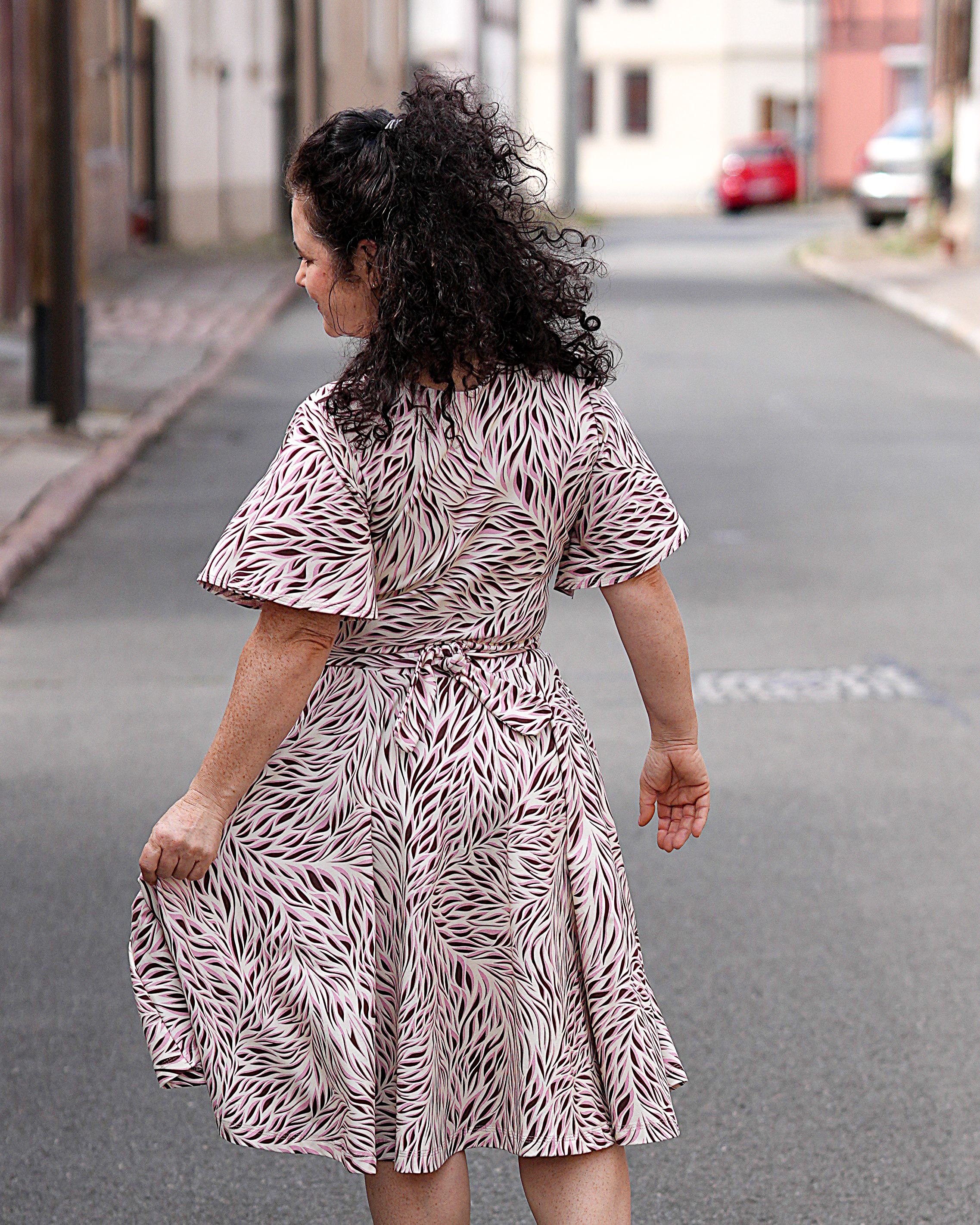 Organic fabric - Safari Luxe Zebra small brown, pink