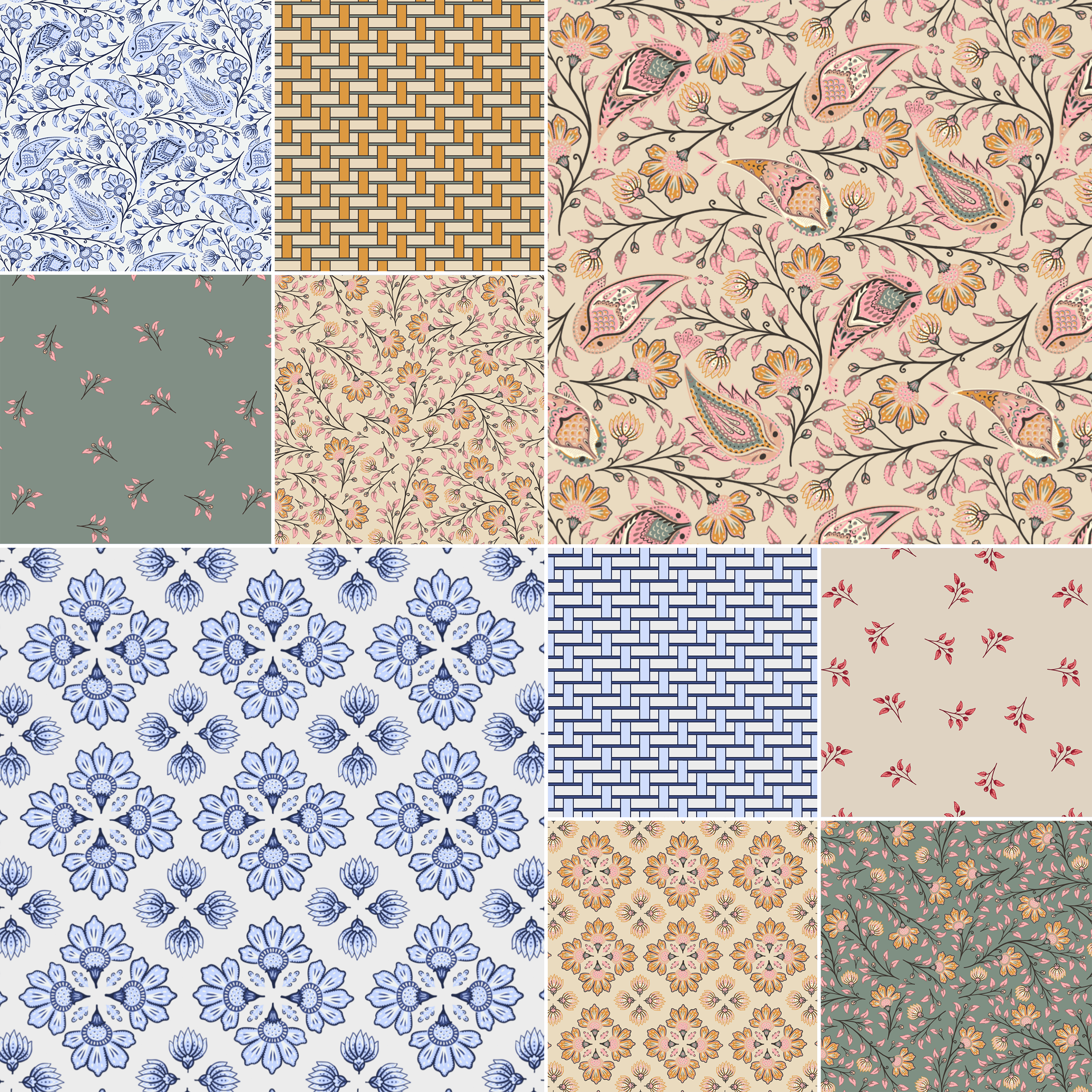 Organic Fabric  - Paisley Garden Kaleidoskop Beige