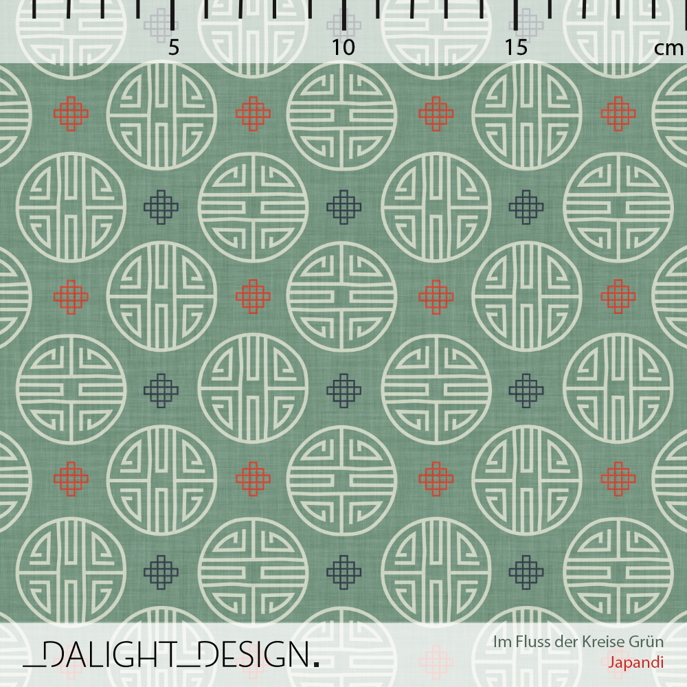 Bio Stoff  - Im Fluss der Kreise grün