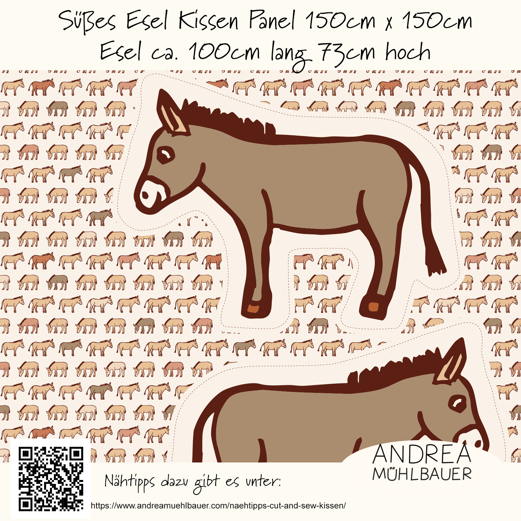 Bio Stoff - 1,5m Panel Golden Desert Eselkissen