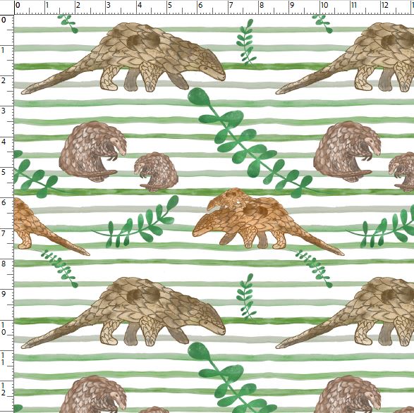 Bio Webware Stoff  - Pangolin Klein - SimoneKelly, weiß, Tiere 100% Bio-Baumwolle