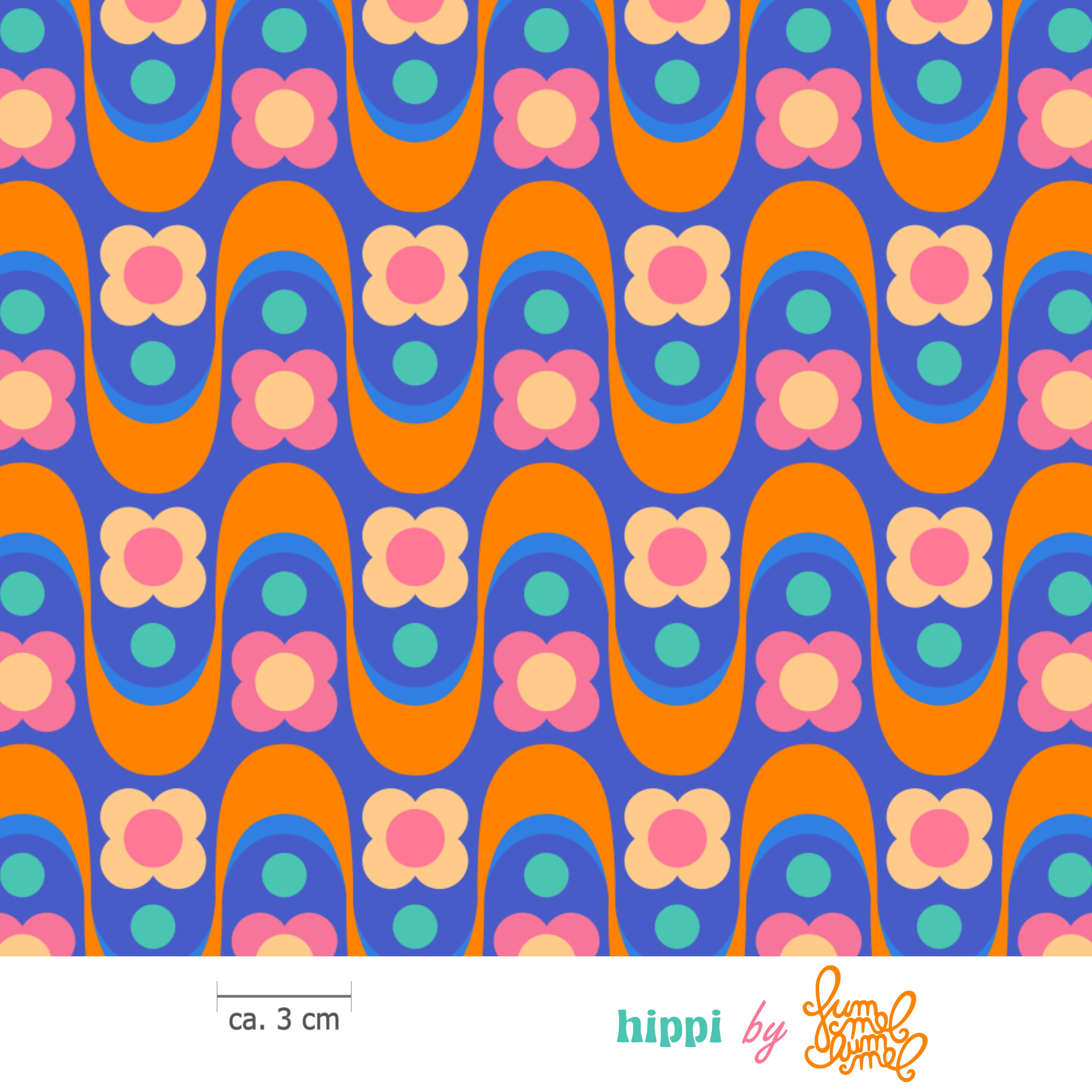 Bio Stoff  -  Hippi  - Fummelhummel, blau