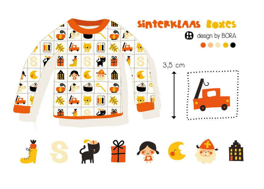 Scuba Stoff  -  Sinterklaas Boxes  - Bora, Tiere, creme, Fahrzeuge, Breite 150 cm