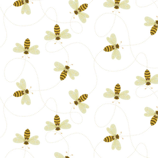 Bio Stoff - Bienen weiß - misspeppels