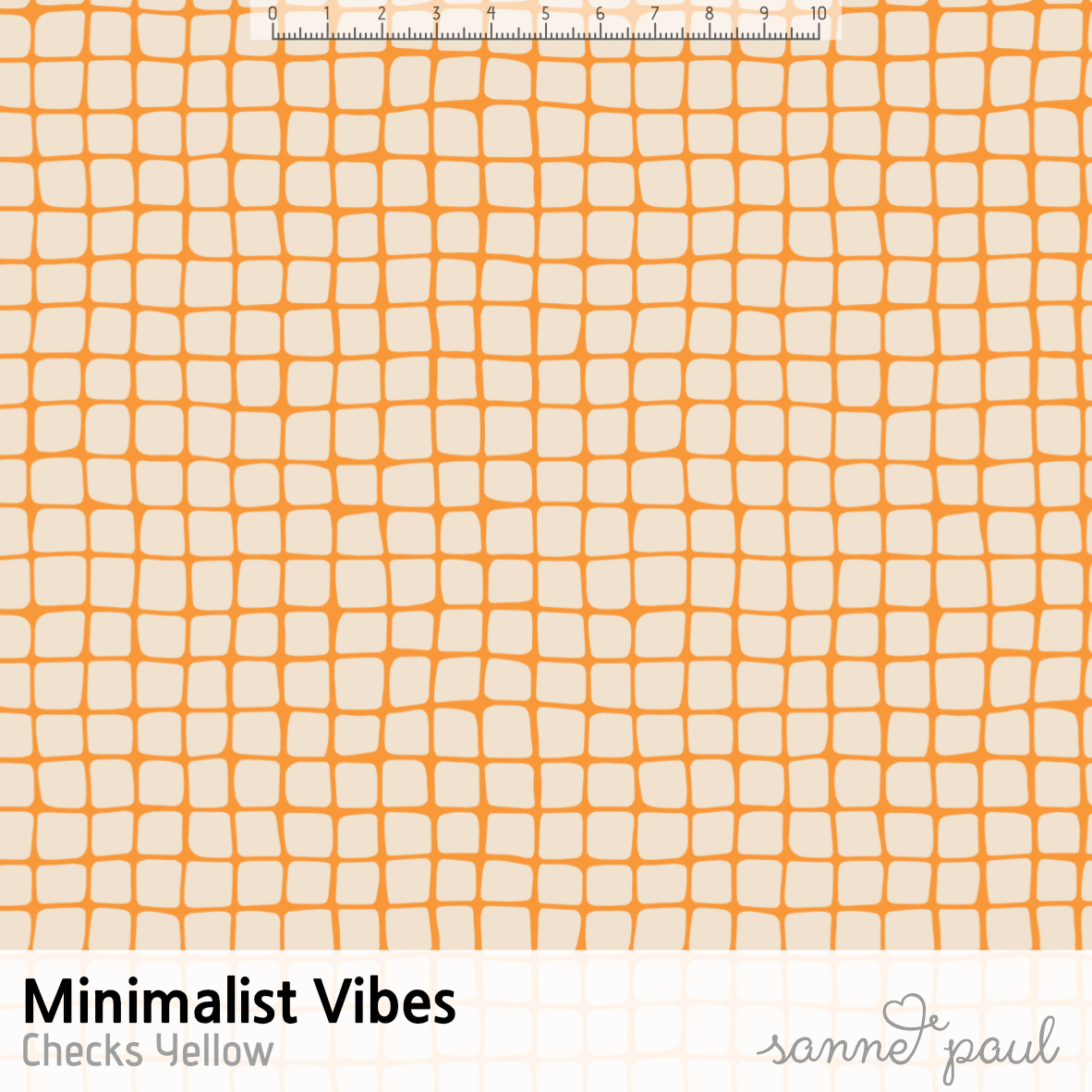 Bio Stoff - Minimalist Vibes Checks Yellow von Sanne Paul in gelb