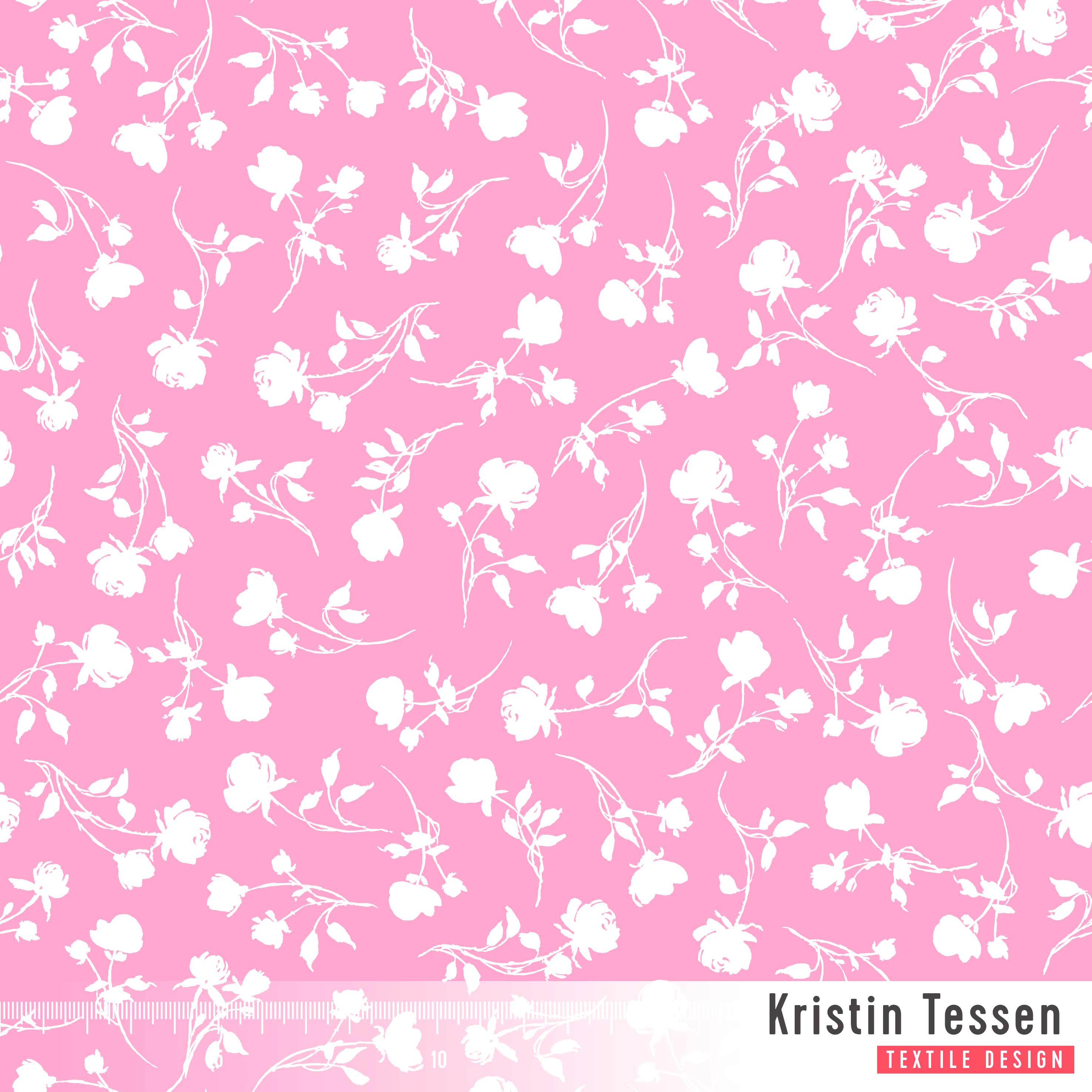 Bio Stoff - Ditsy Roses Uni Pink von Kristin Tessen in rosa Bio Stoff - Ditsy Roses Uni Pink von Kristin Tessen in rosa