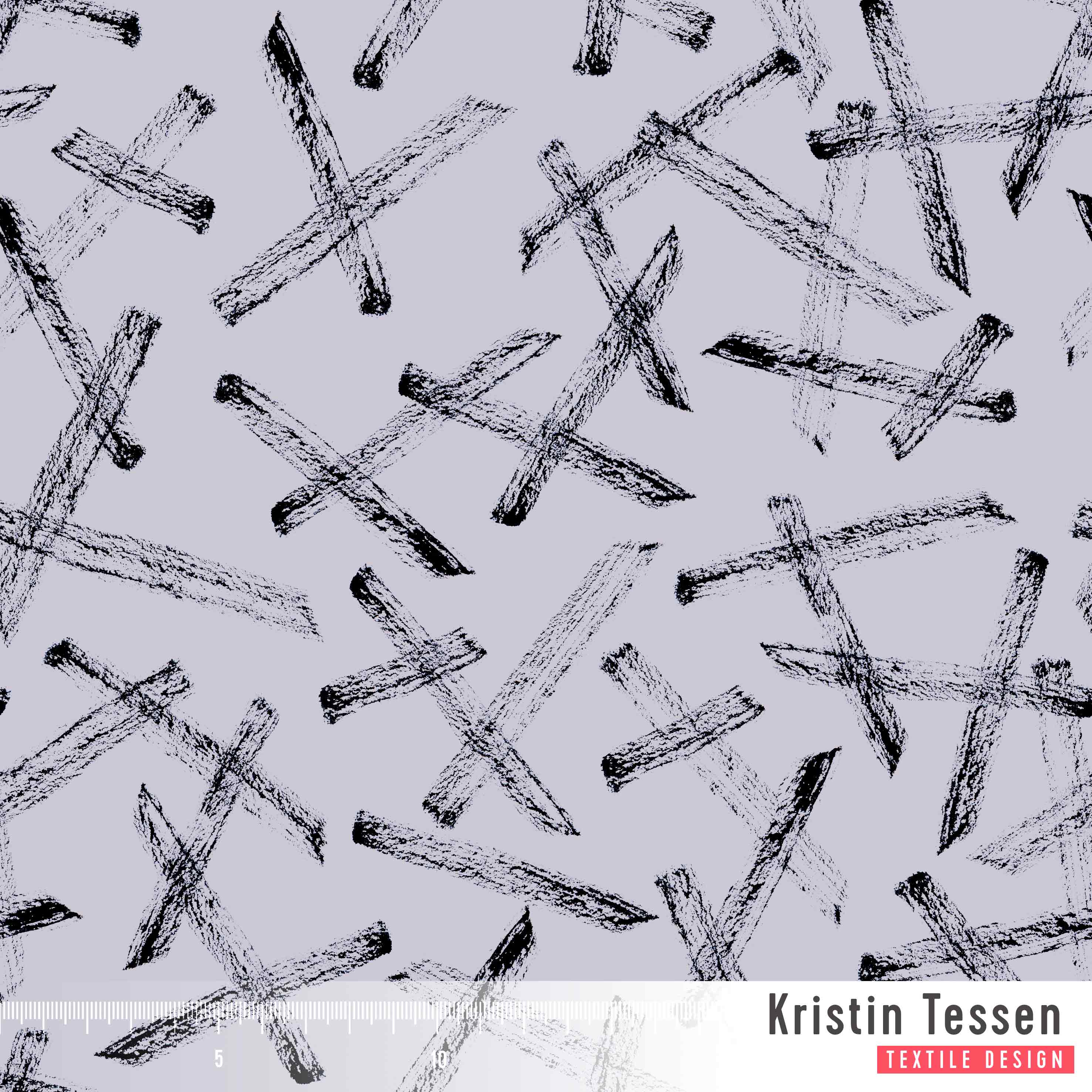 Bio Stoff - Texturestripe Small Lavendersky von Kristin Tessen in lila